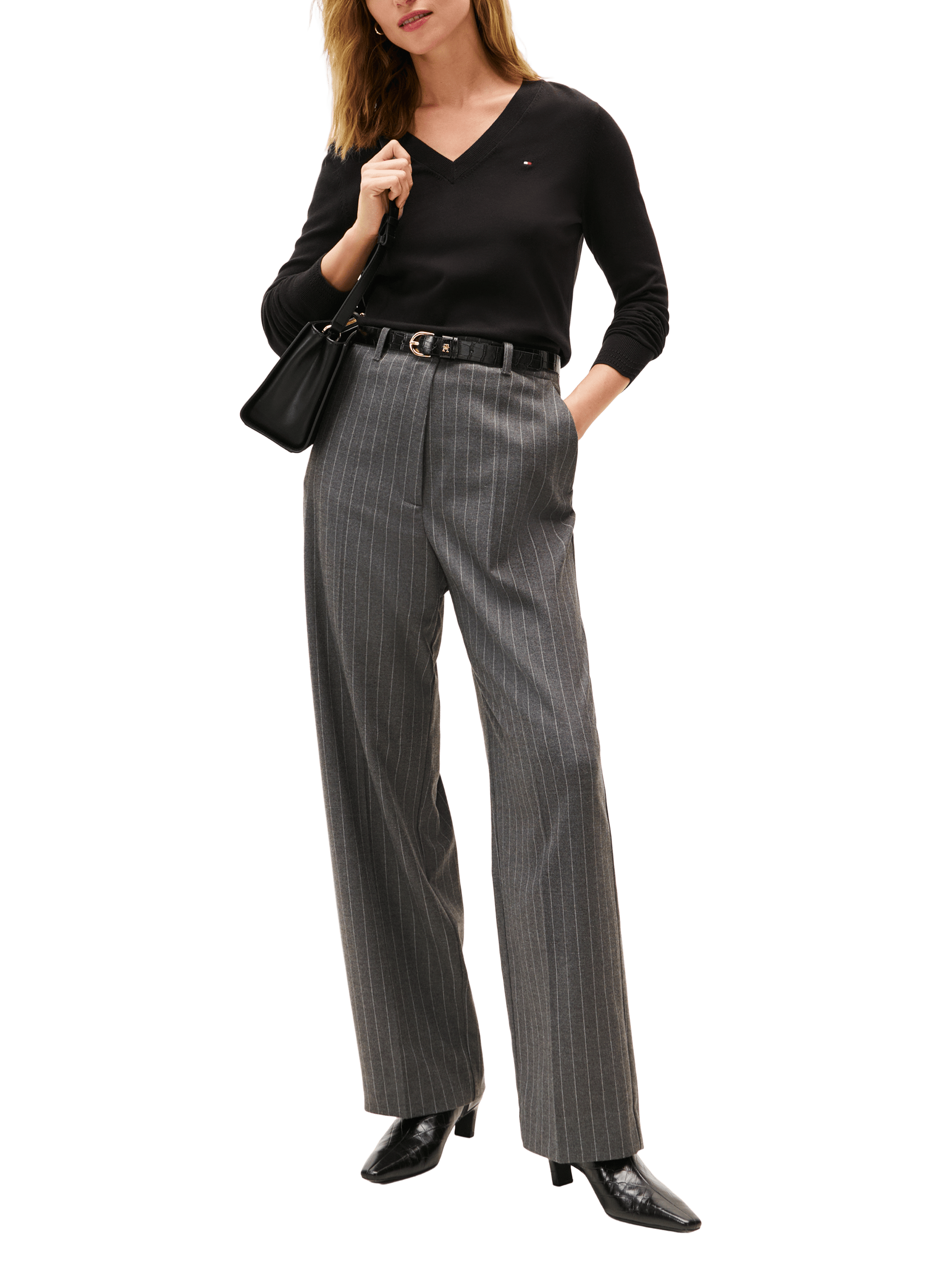 Pull à rayures  TOMMY HILFIGER Noir