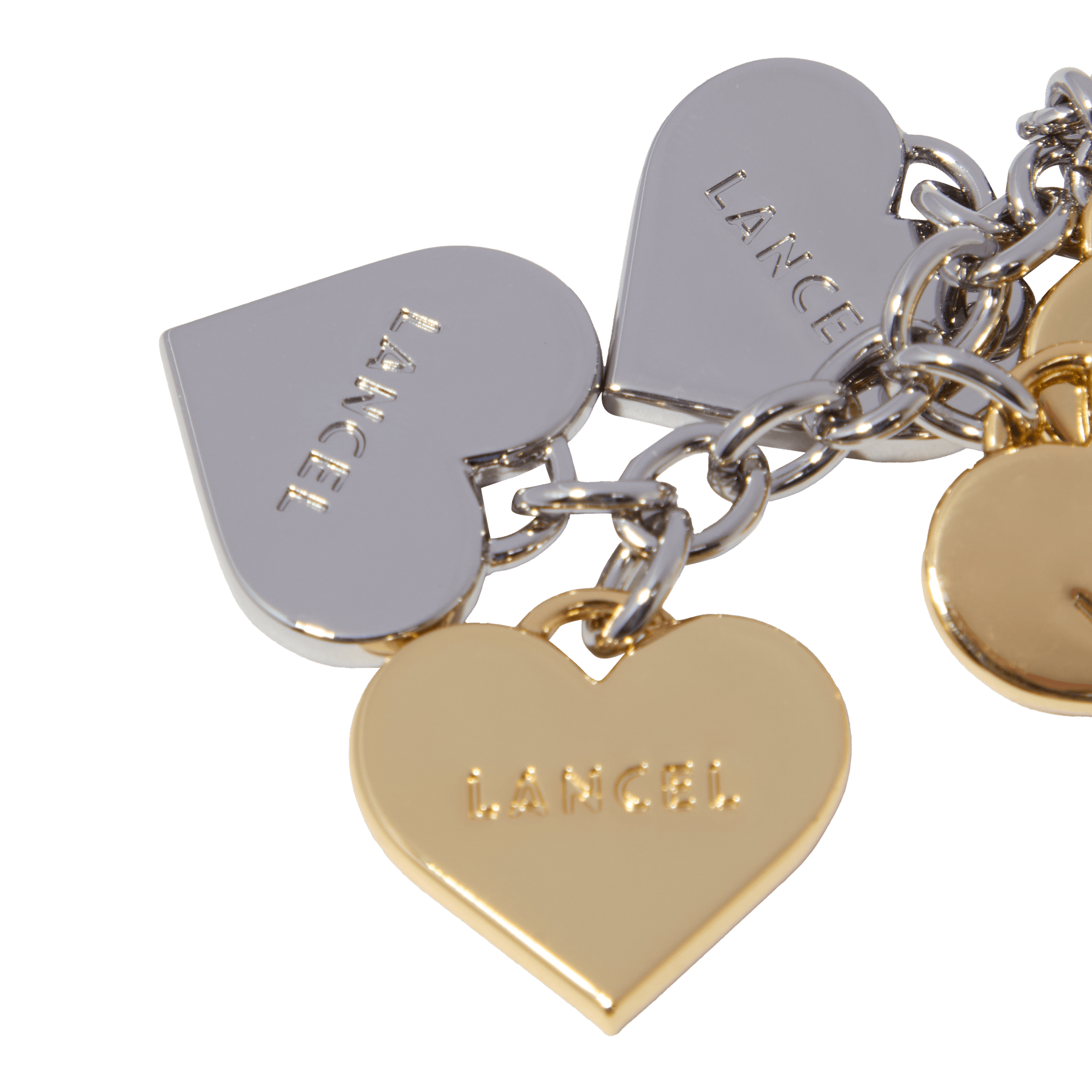 Lancel multi-heart metal keychain charms LANCEL Silver
