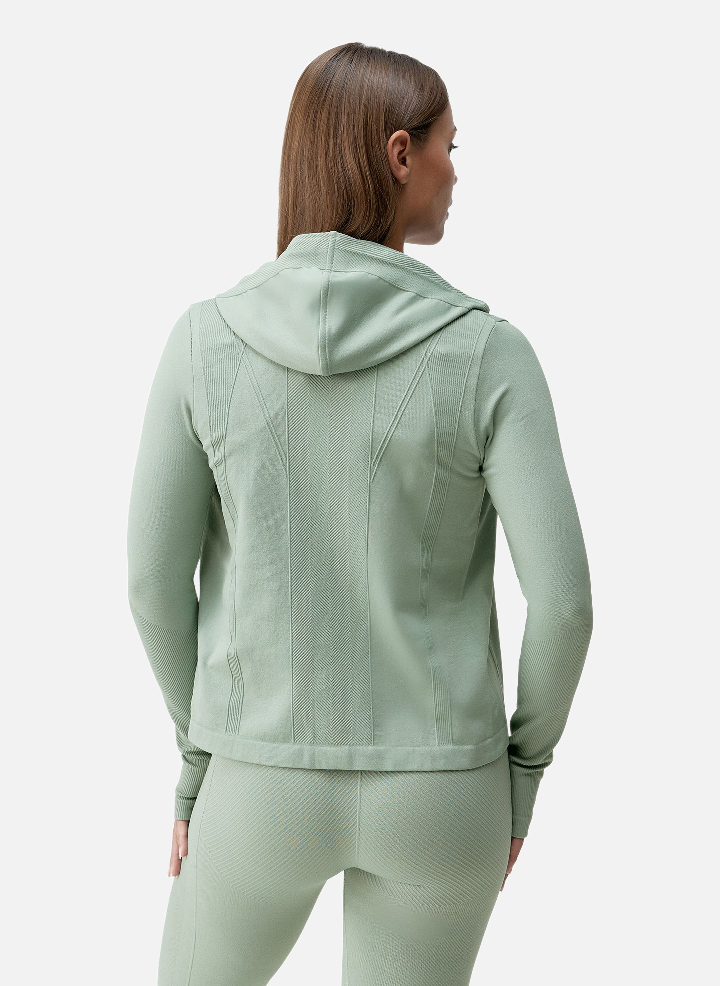 Veste de sport zippée seamless athleisure sarvan BORN LIVING YOGA Vert
