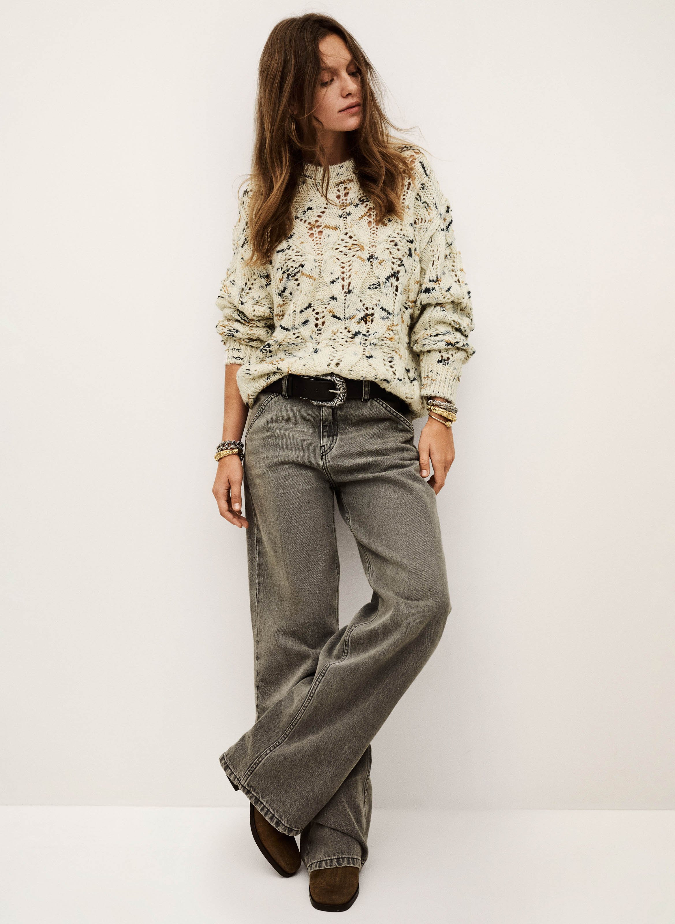 Pull col rond en laine Rave BA&SH Multicolore