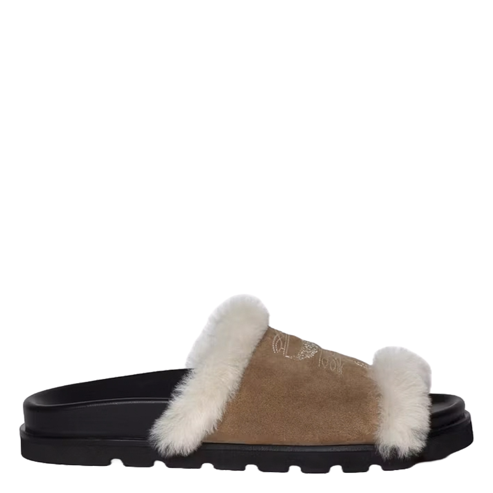 Mules en cuir velours teddy ZADIG&VOLTAIRE Marron