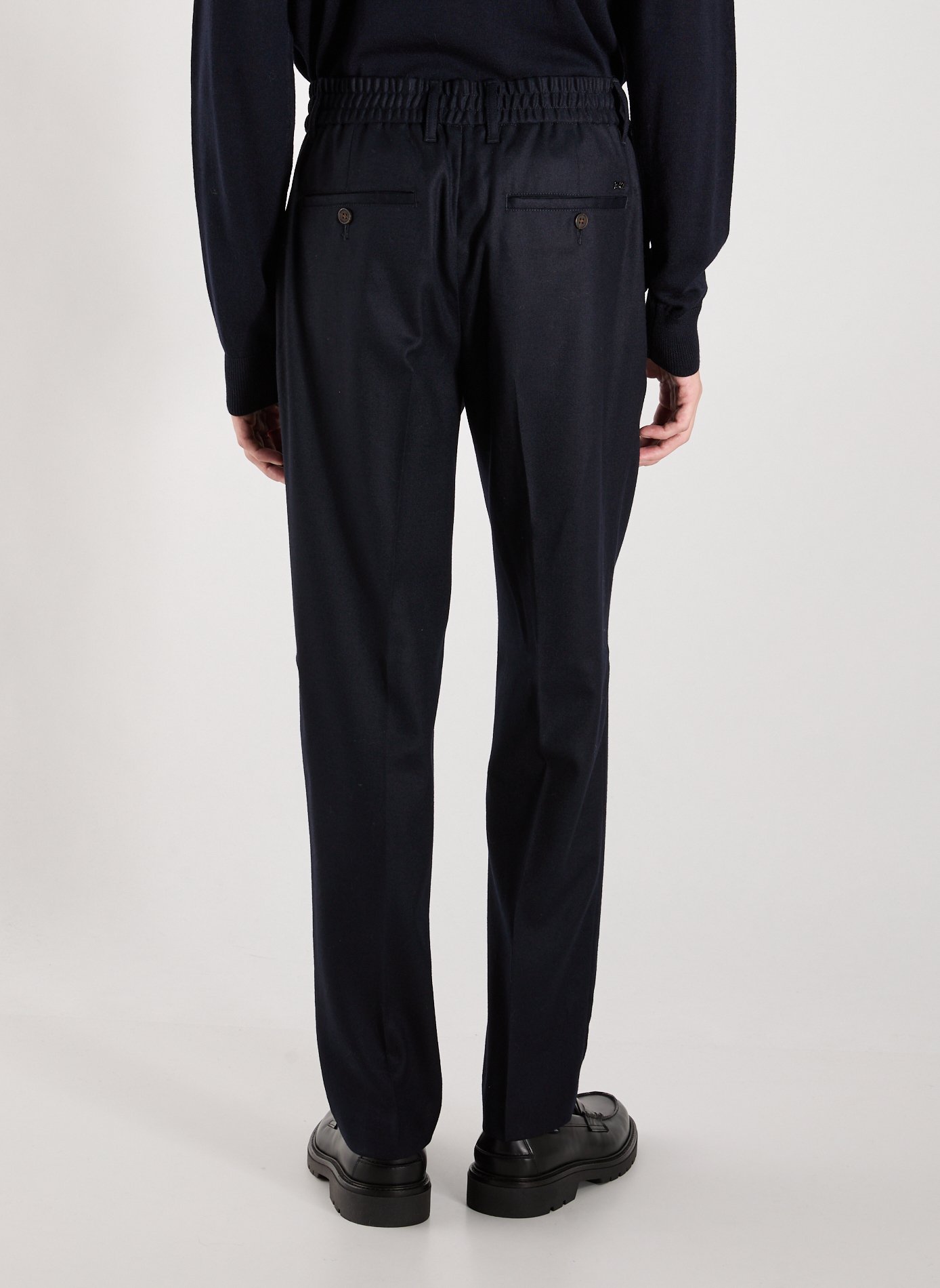 Straight virgin wool-blend trousers EMPORIO ARMANI Blue