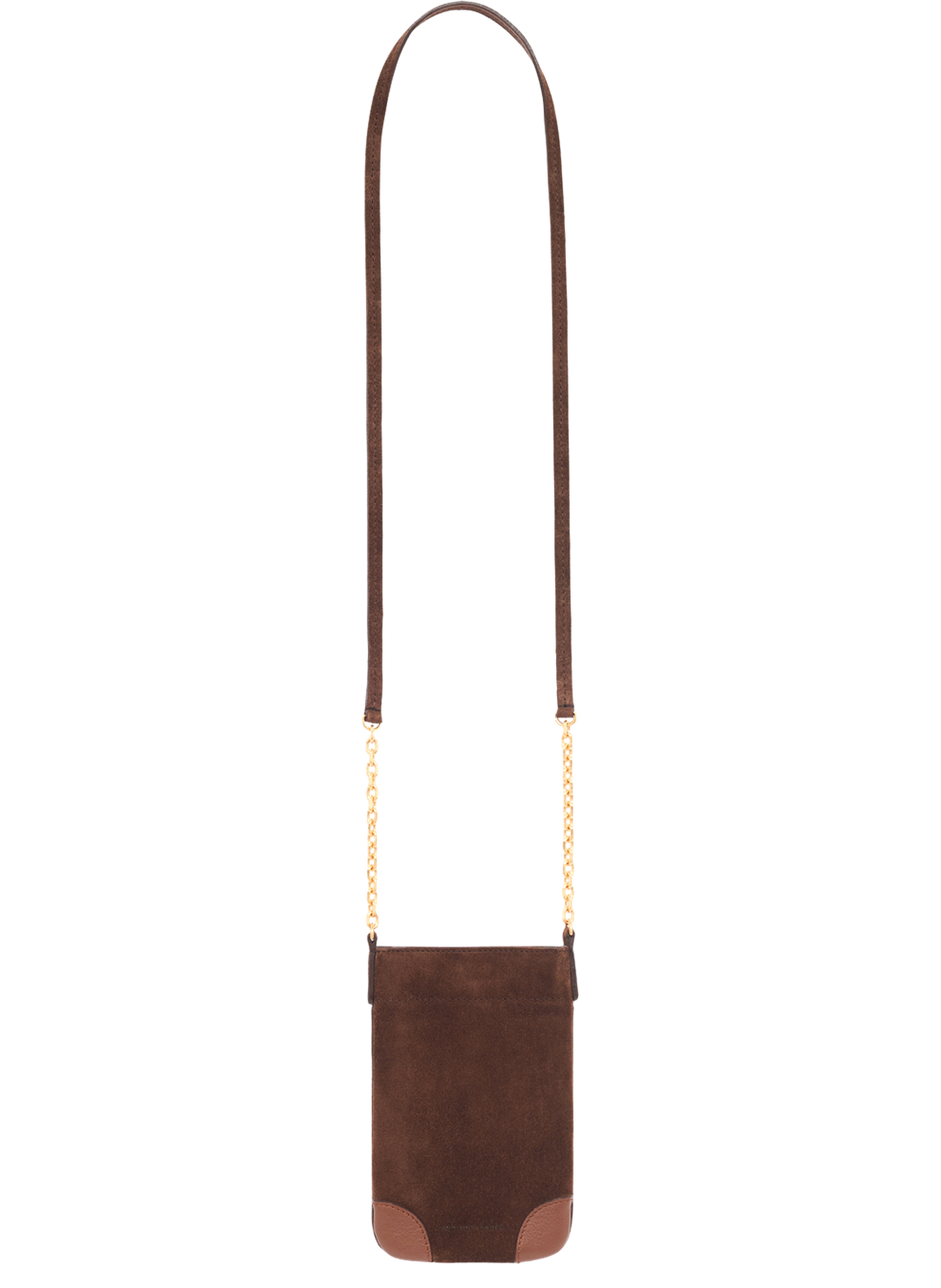 Porte téléphone en cuir velours - le charlotte phone GERARD DAREL Marron