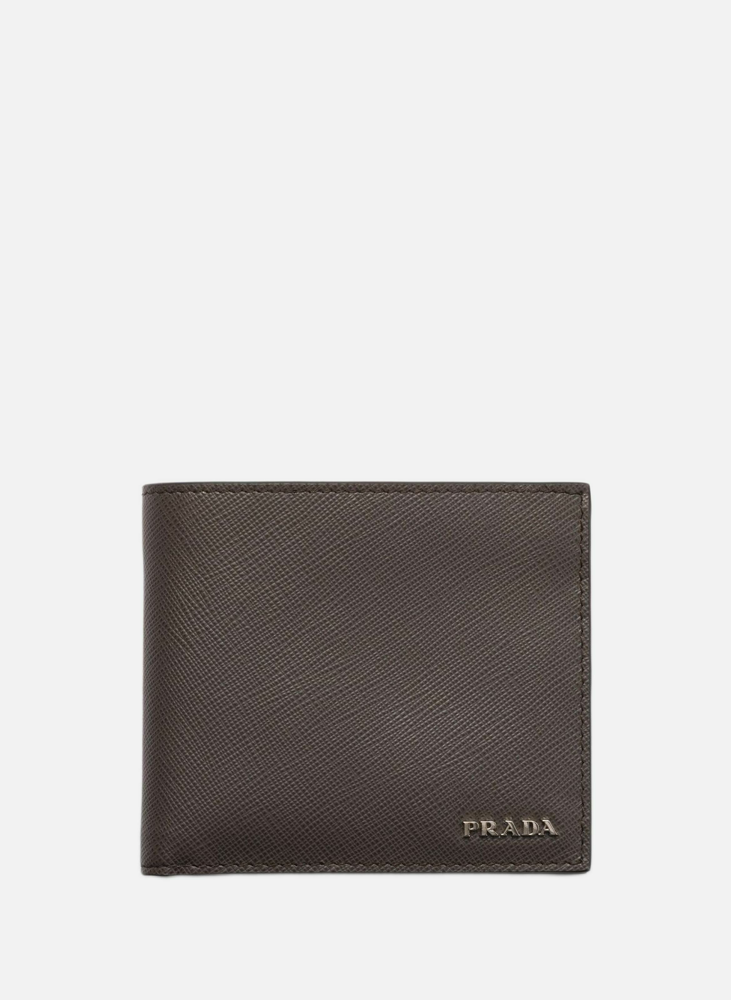 Portefeuille en cuir PRADA Gris