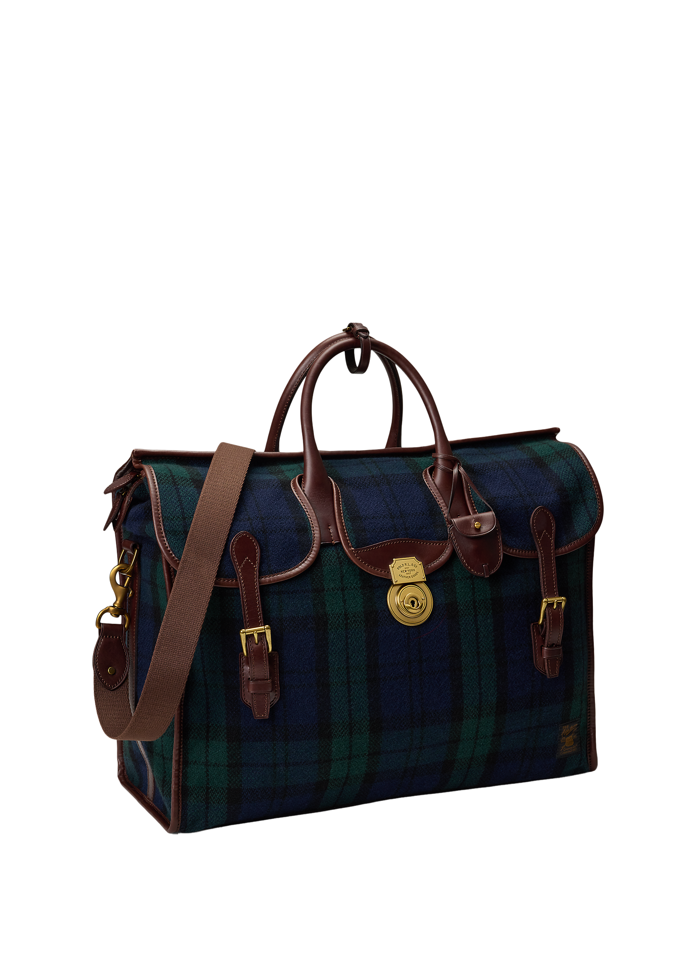 Sac week-end en tweed écossais POLO RALPH LAUREN Bleu