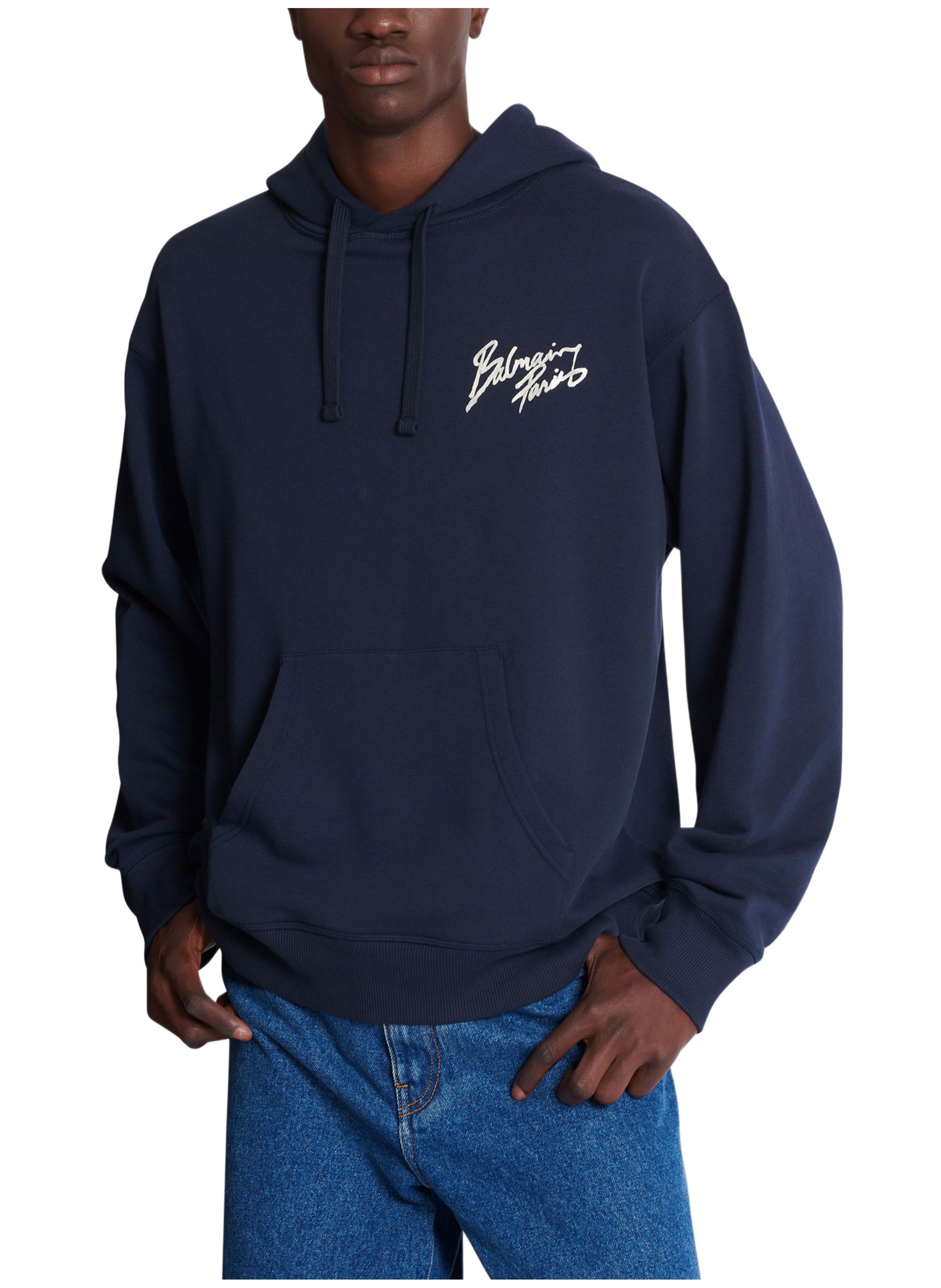 Hoodie à imprimé BALMAIN Bleu