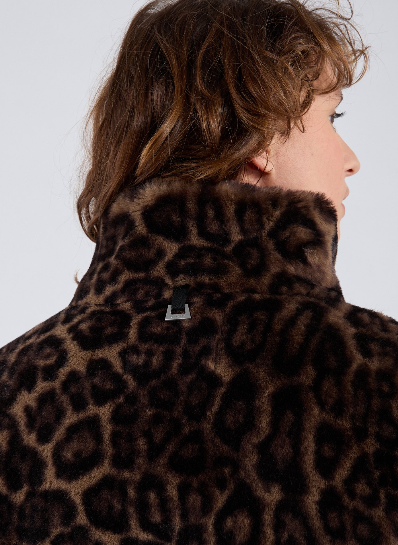 Leopard coat with high neck APPARIS Multicolour