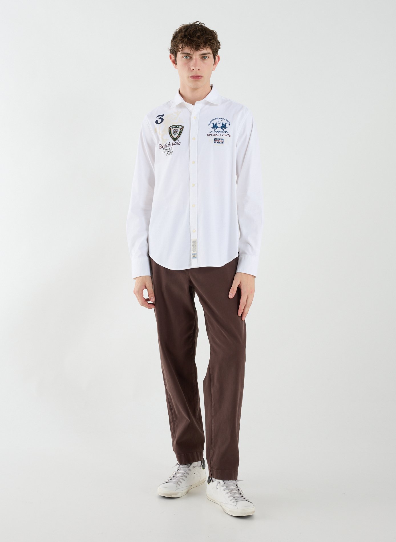 Embroidered Cotton Shirt LA MARTINA White