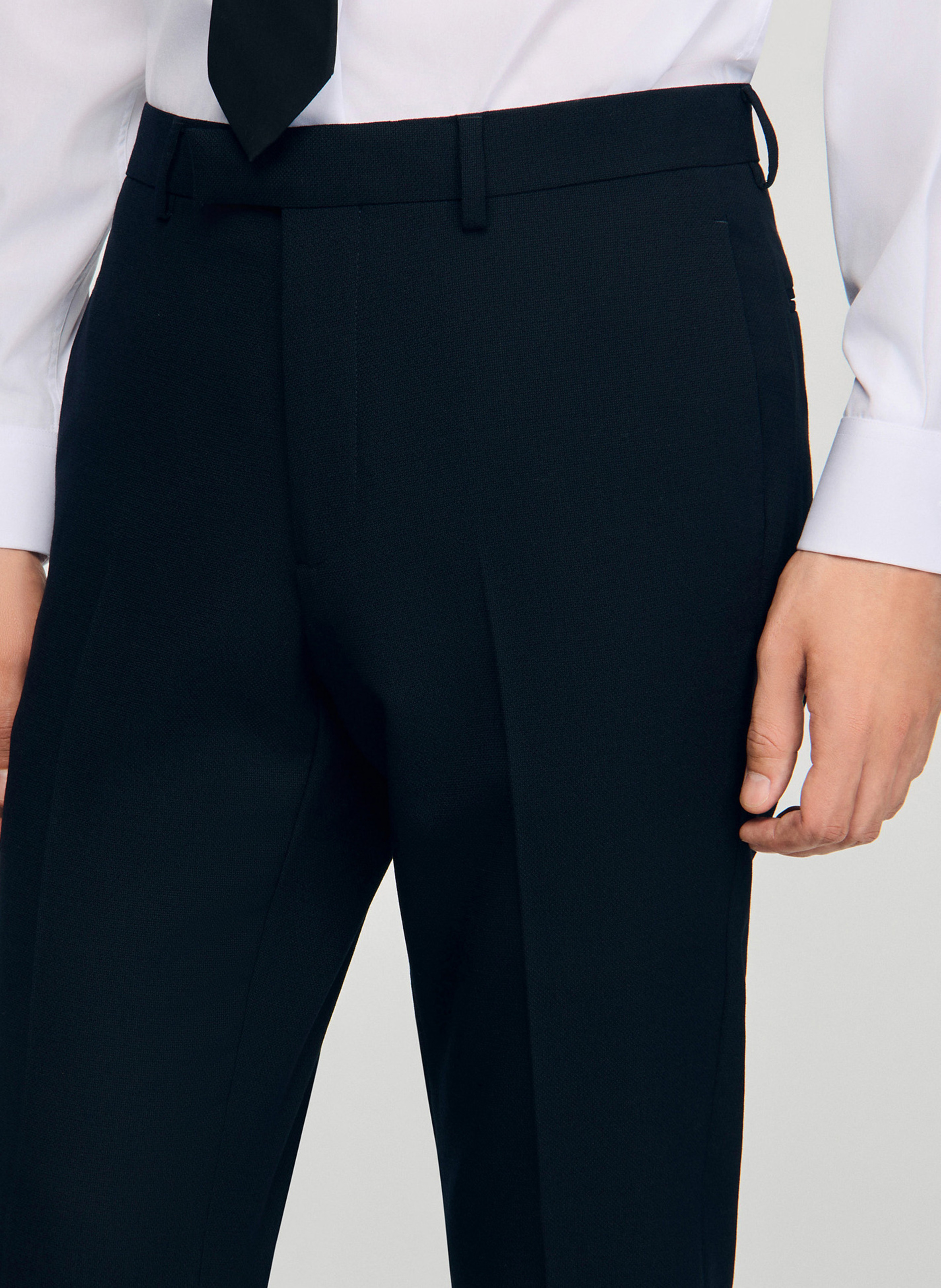 Pantalon de costume en laine SANDRO Bleu