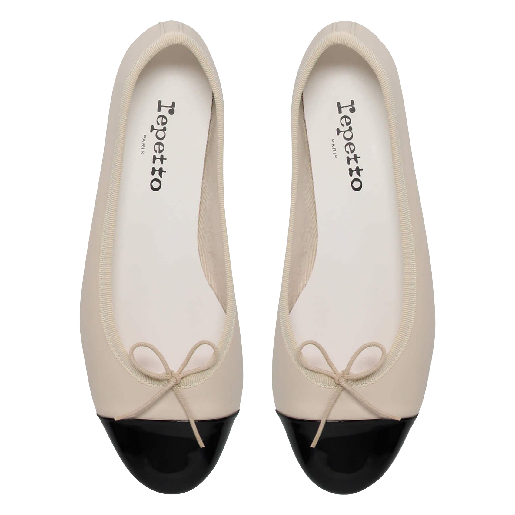 Ballerines bi-matière à bout contrasté REPETTO Beige