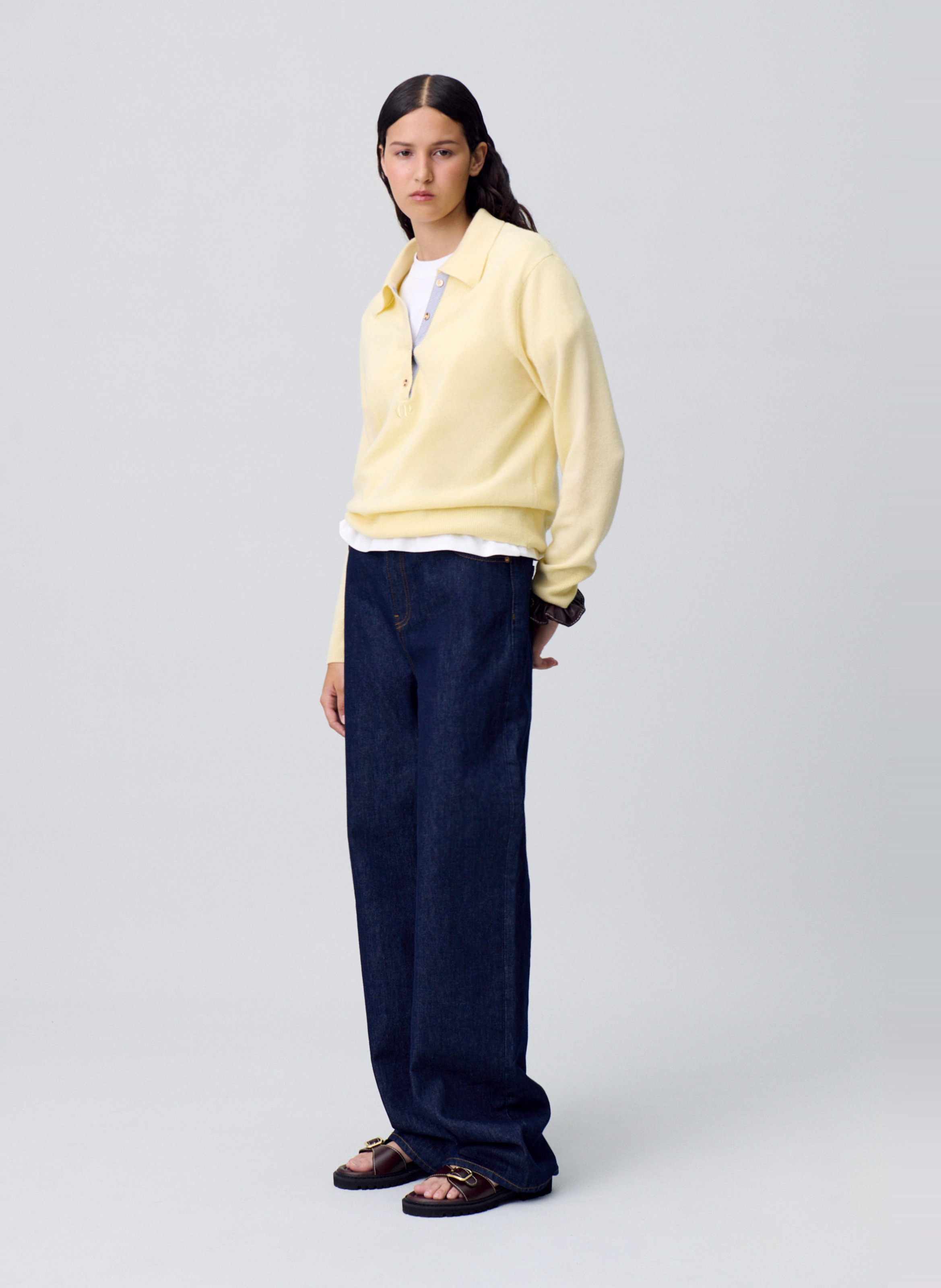 Jean droit en coton CLAUDIE PIERLOT Bleu