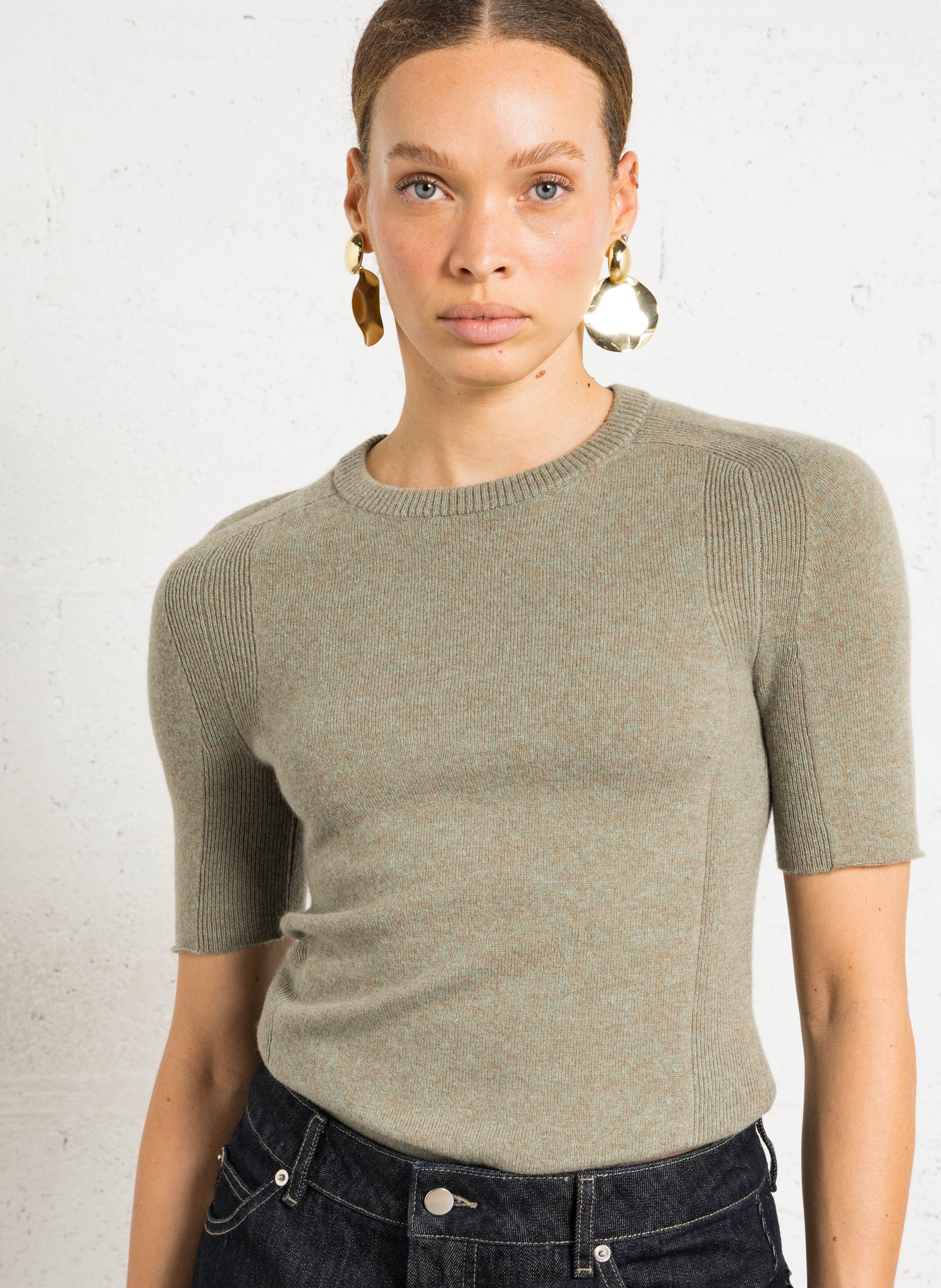 Pull col rond en cachemire Galanga SOEUR Gris