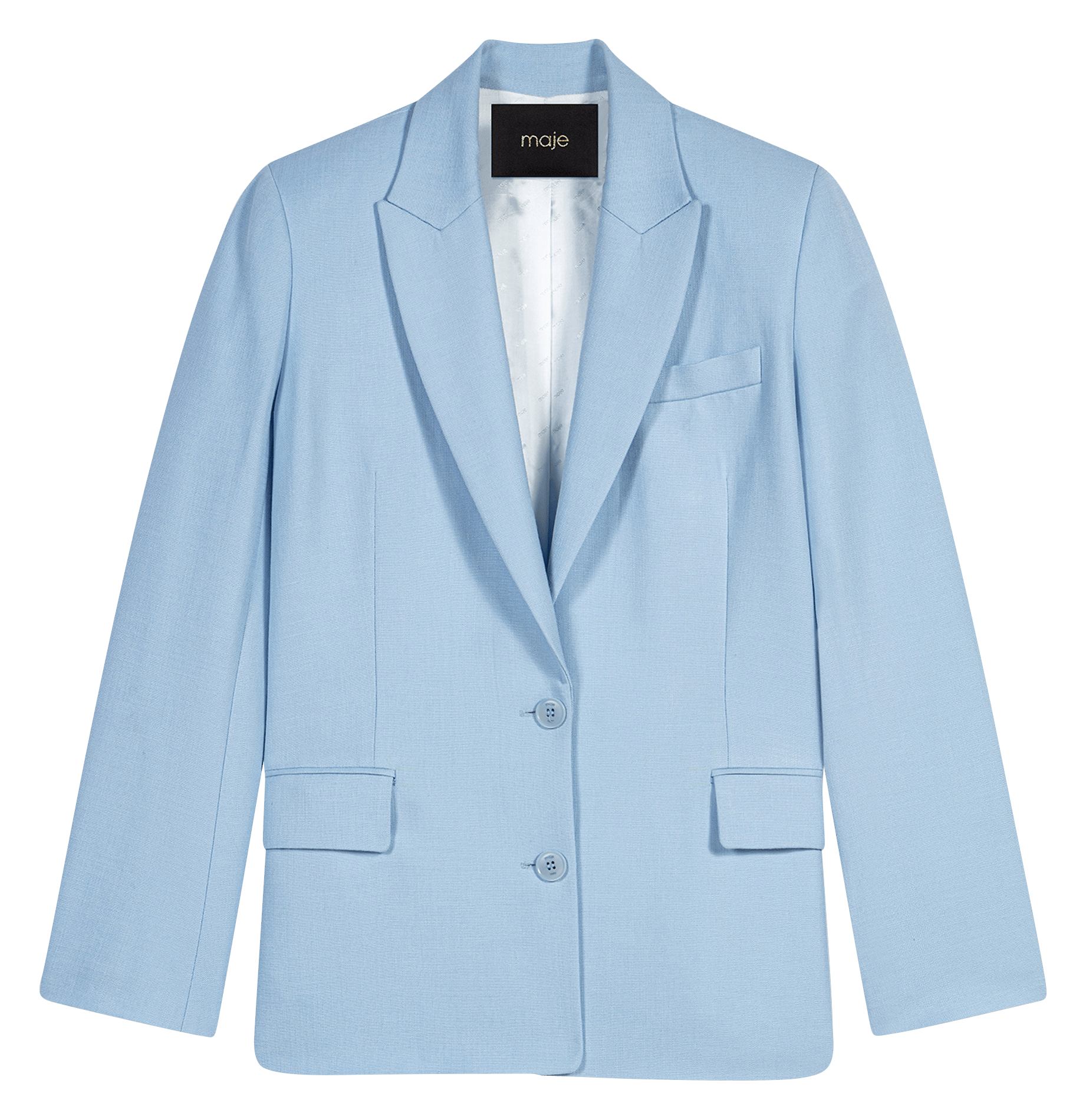 Veste de tailleur droite unie MAJE Bleu