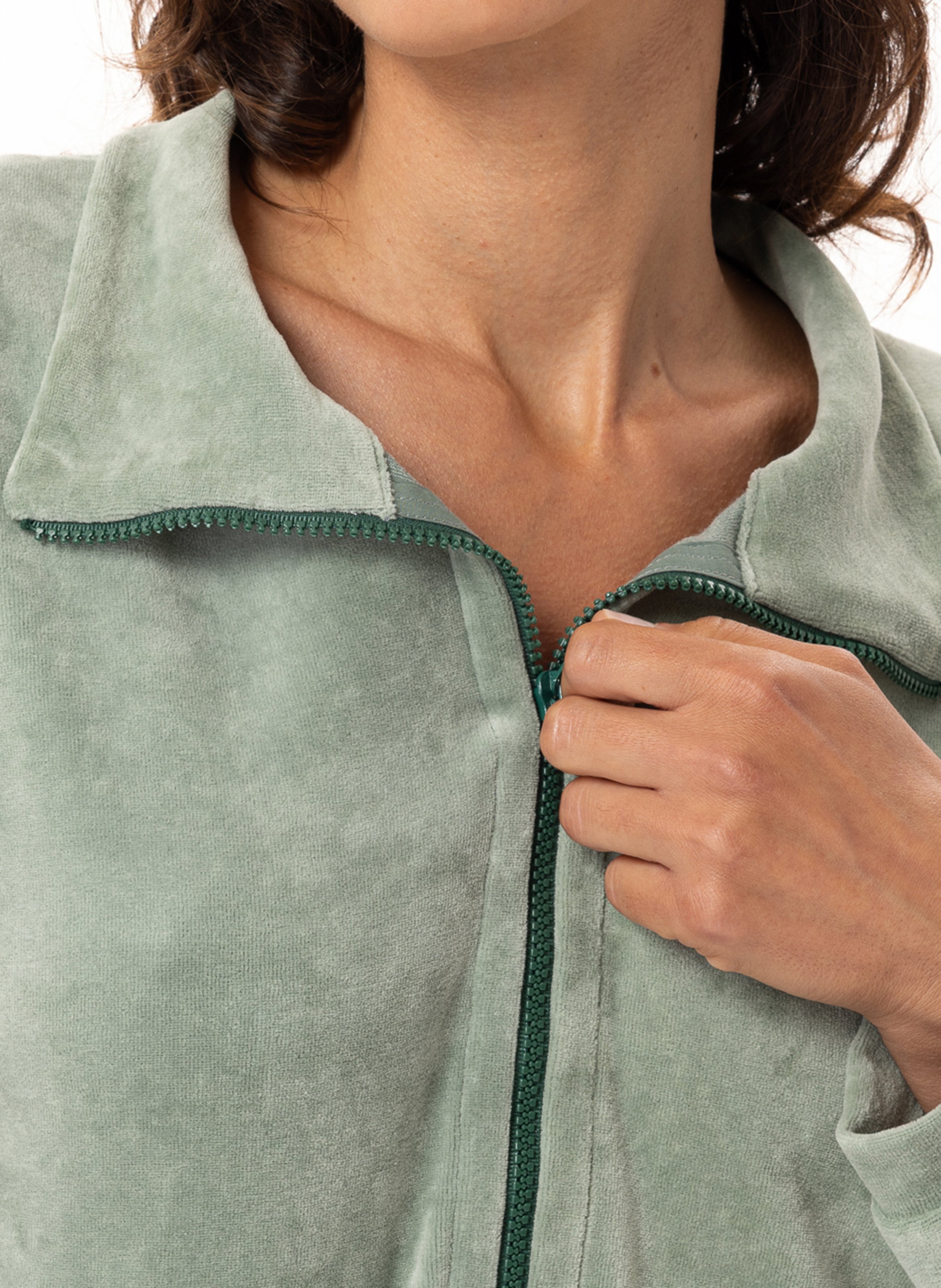 Ensemble homewear zippé en velours relax 226 LE CHAT Vert