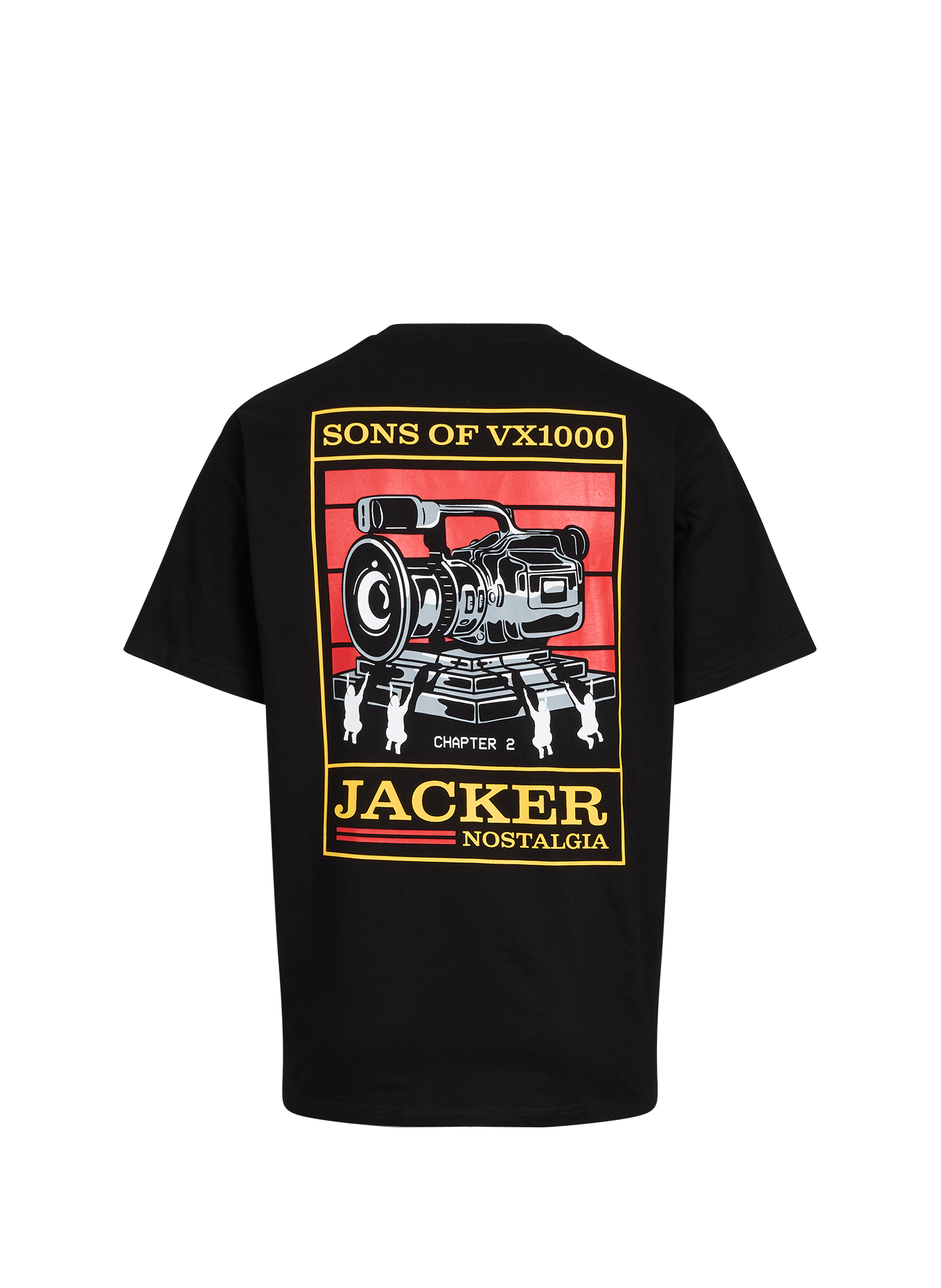 Straight printed cotton T-shirt JACKER. Black