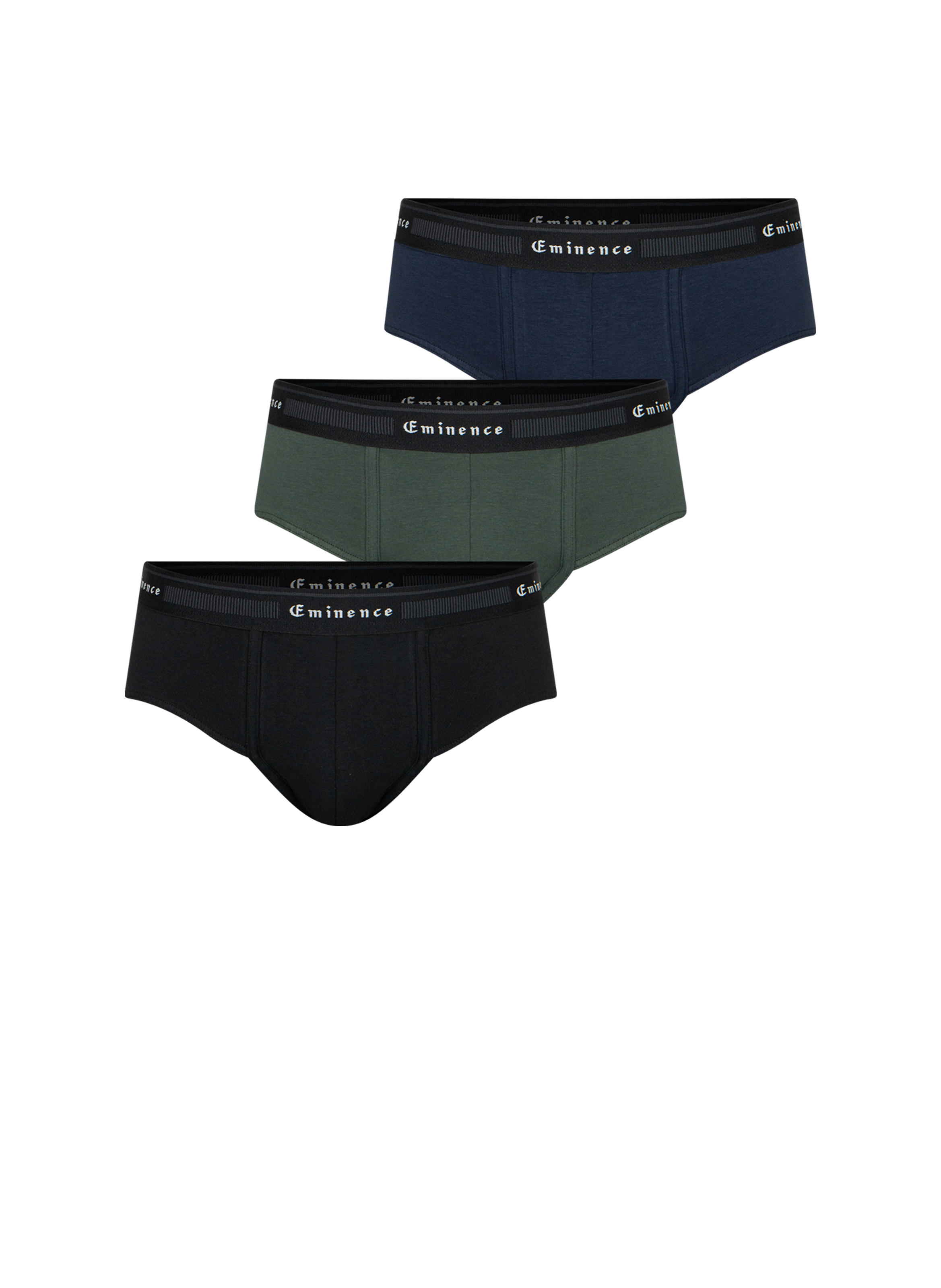 Lot de 3 slips unis en coton mélangé EMINENCE Multicolore