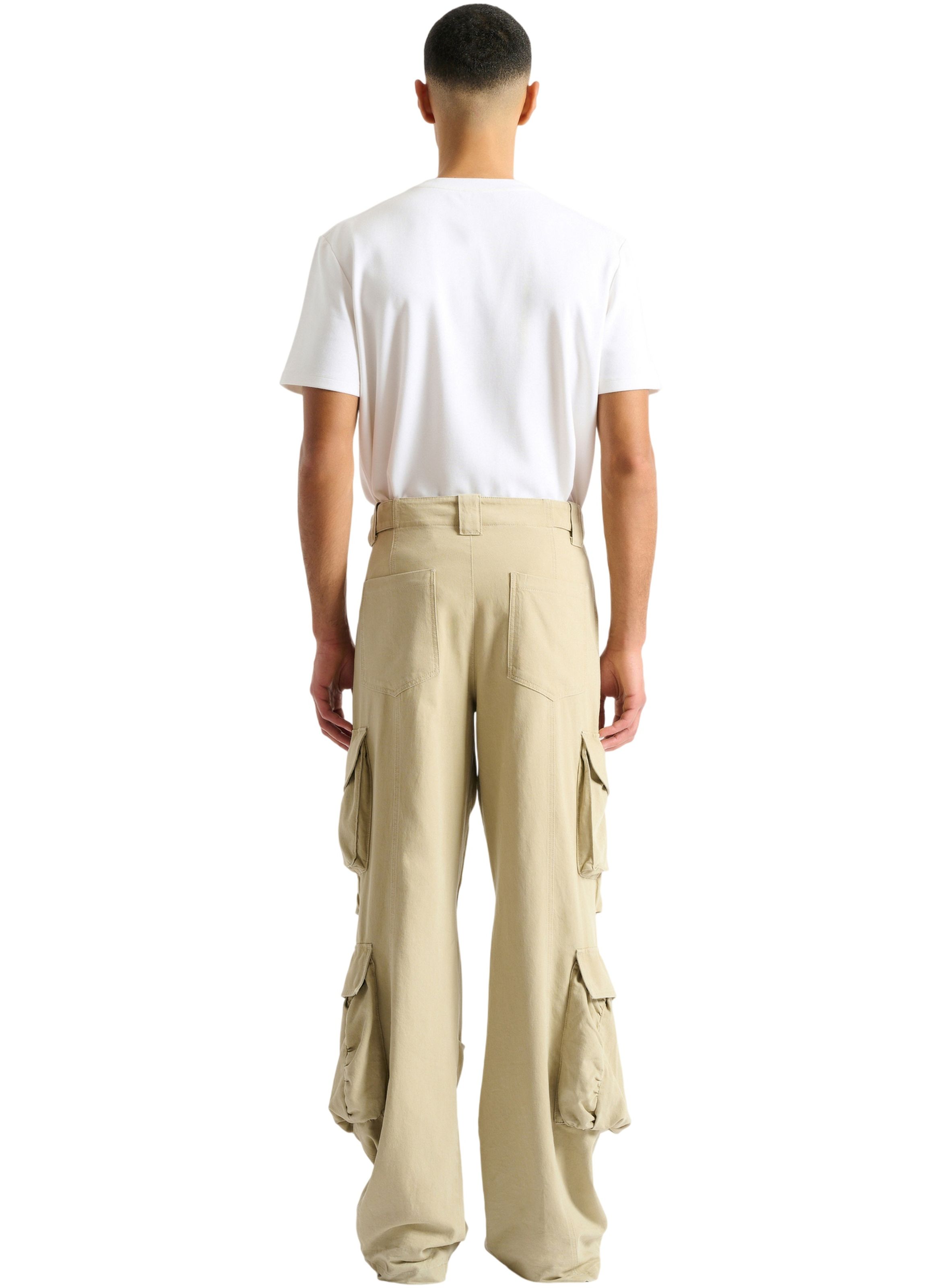 Pantalon cargo en coton BALMAIN Beige