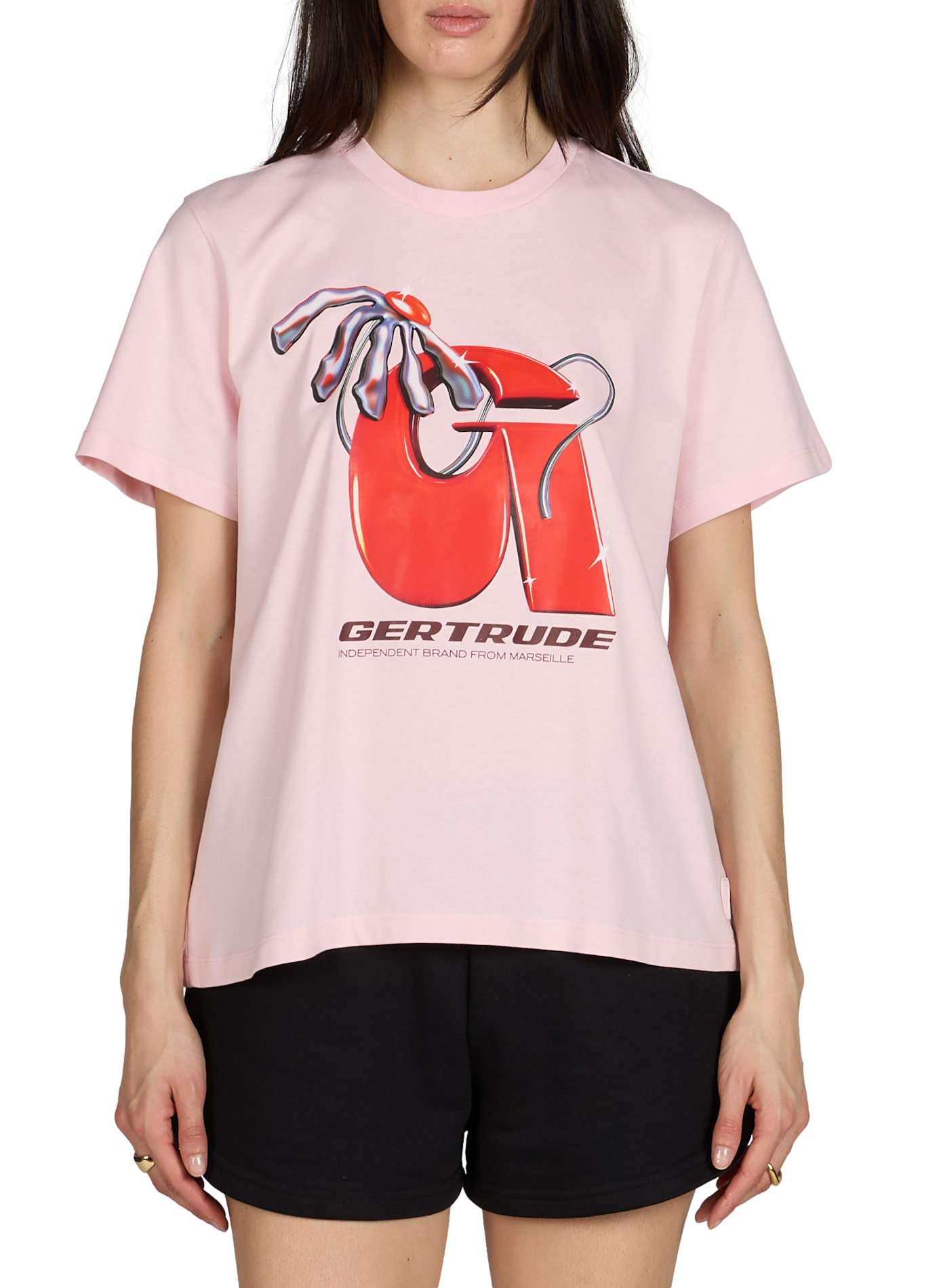 Printed Leolina Pop t-shirt in cotton GERTRUDE ET GASTON Pink
