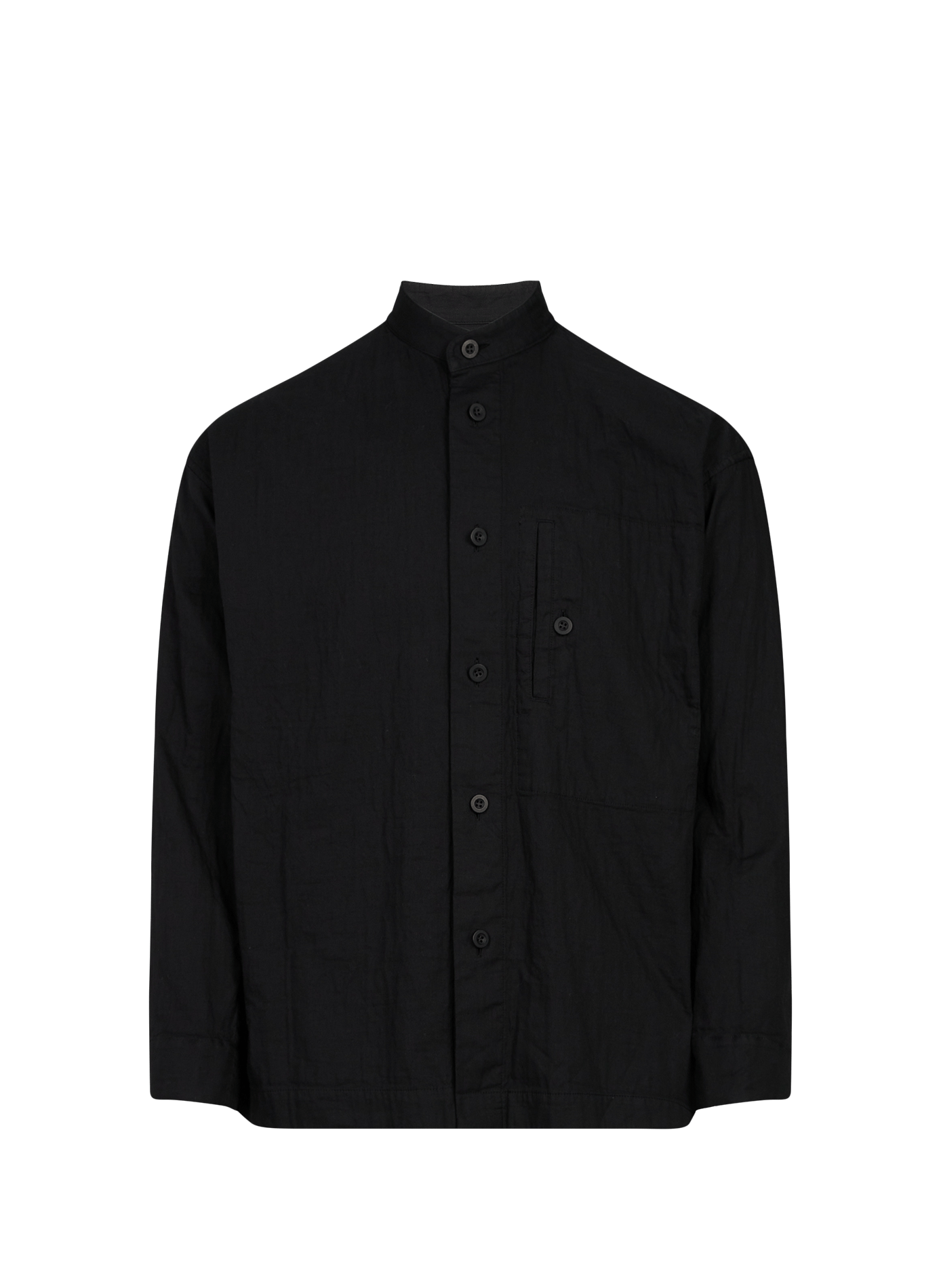 Round neck high-collar cotton shirt ISSEY MIYAKE Black