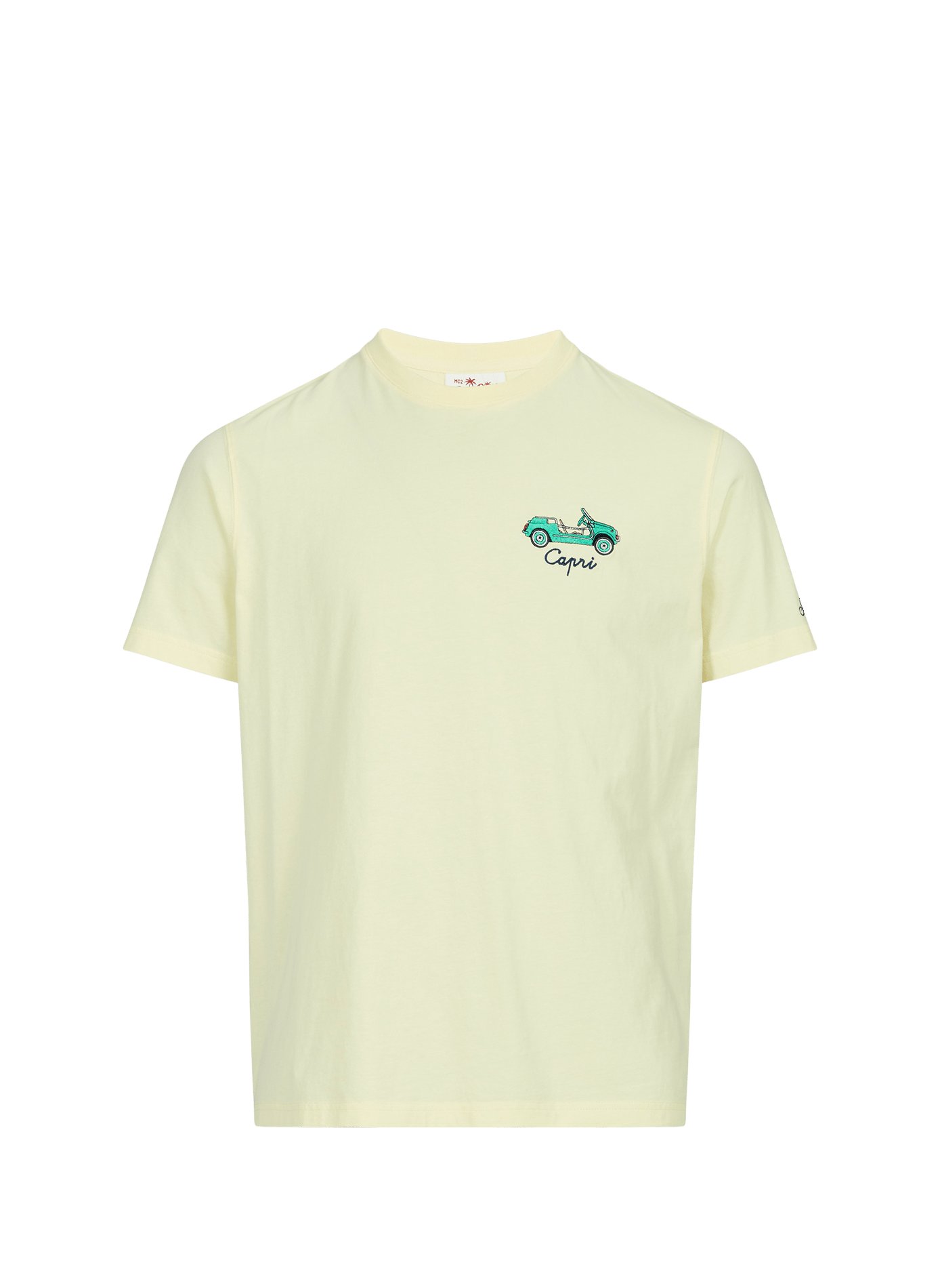 Embroidered round neck cotton T-shirt MC2 SAINT BARTH Yellow