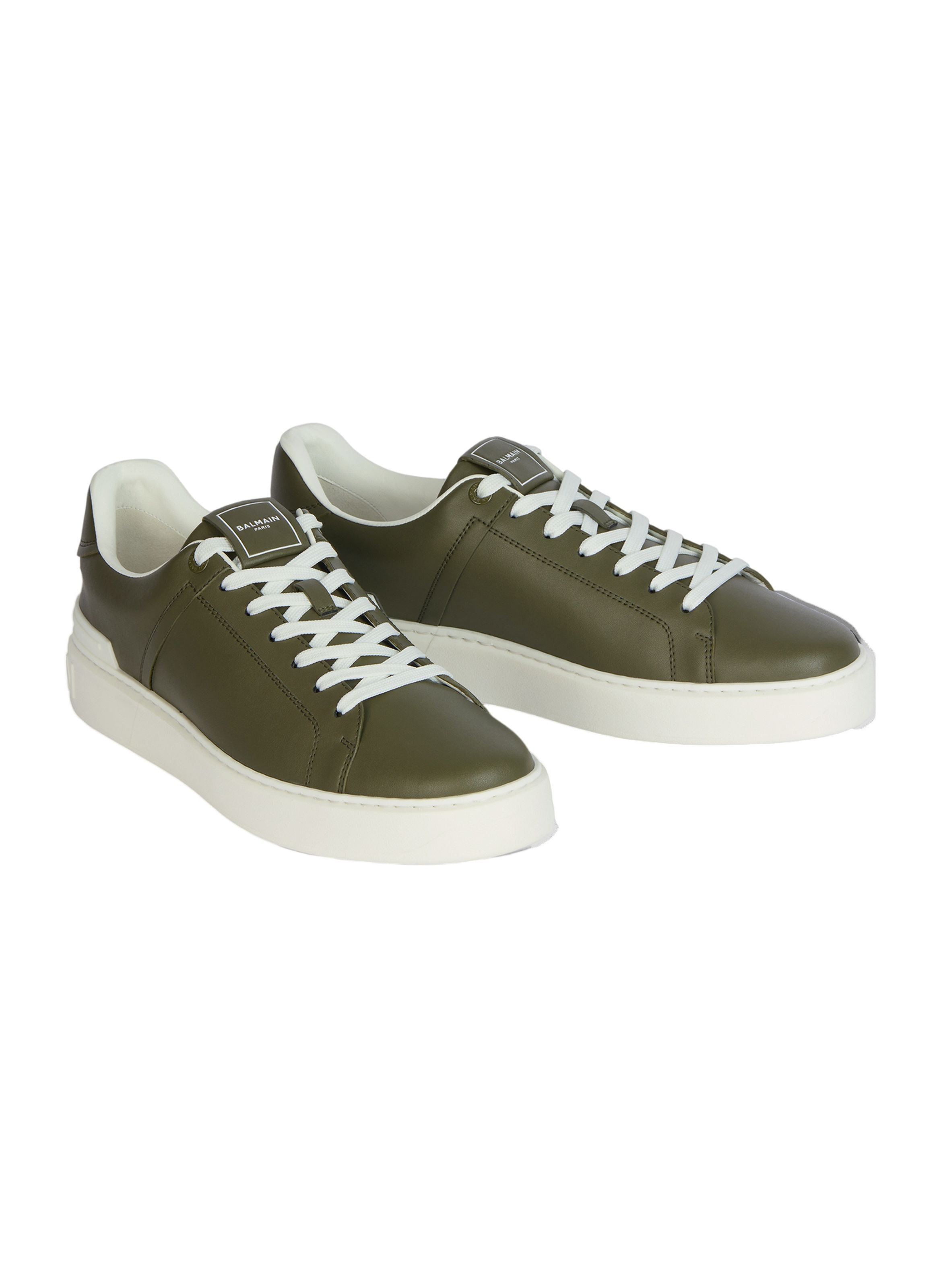Baskets b-court en cuir de veau BALMAIN Vert