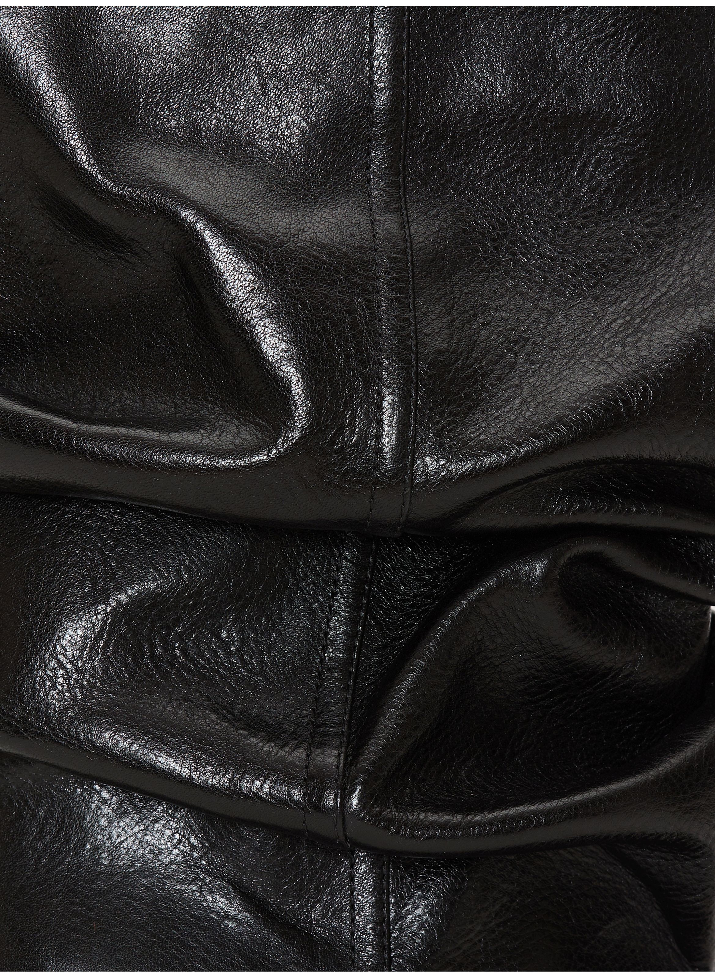 Bottines no wedge en cuir texturé BALMAIN Noir