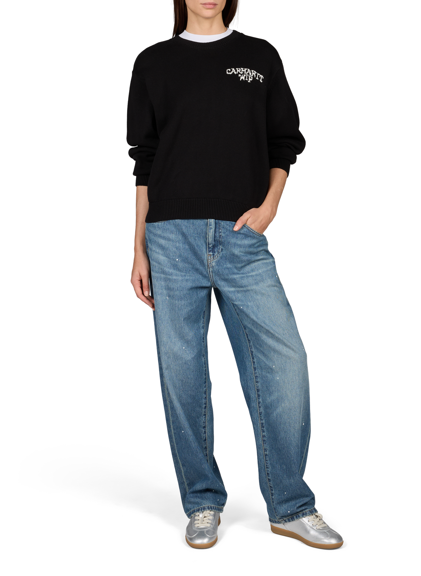 Felpa con stampa Gatti coccolosi in cotone CARHARTT WIP Nero
