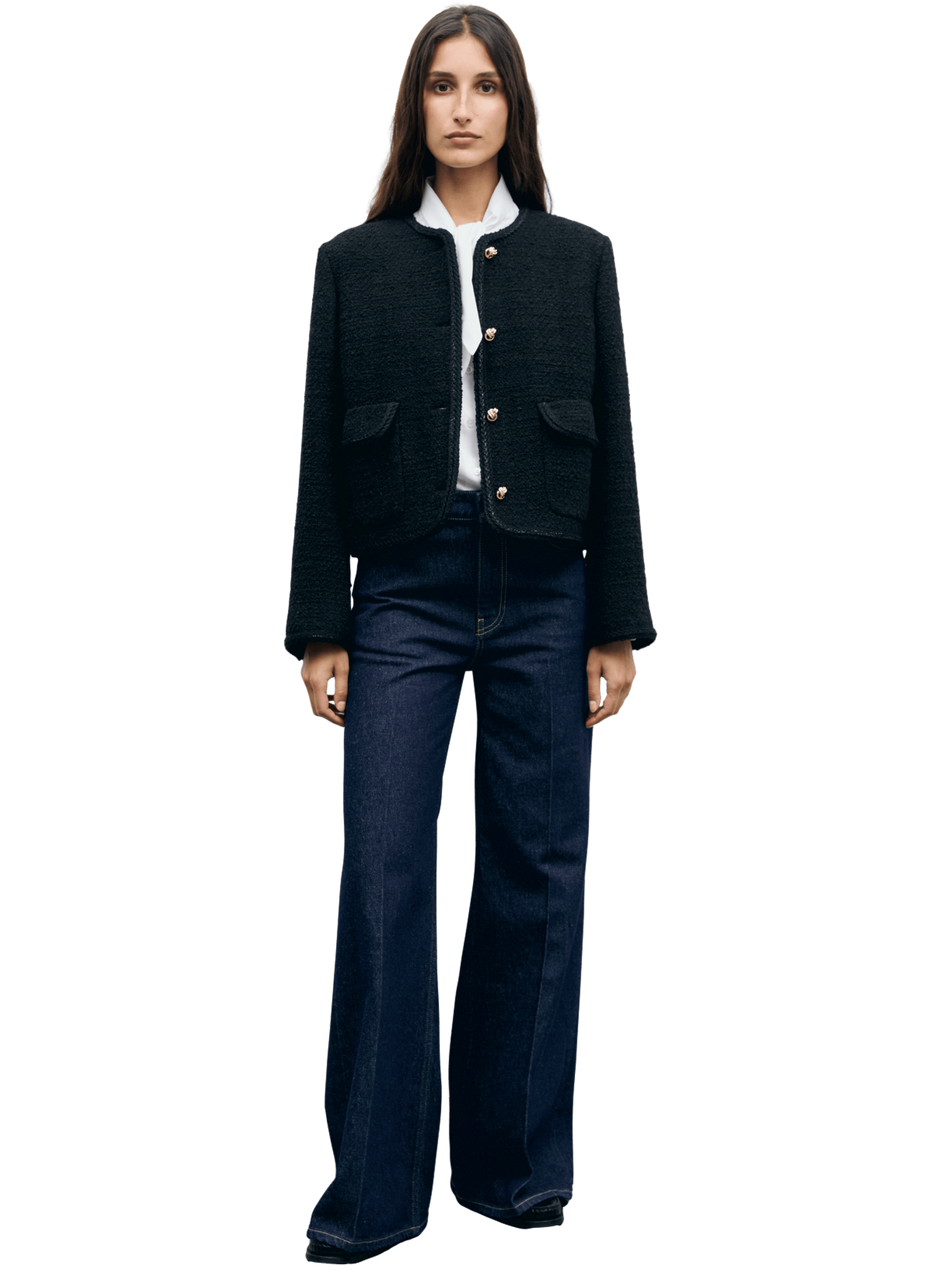 Veste en tweed et galons en lurex - judye GERARD DAREL Noir