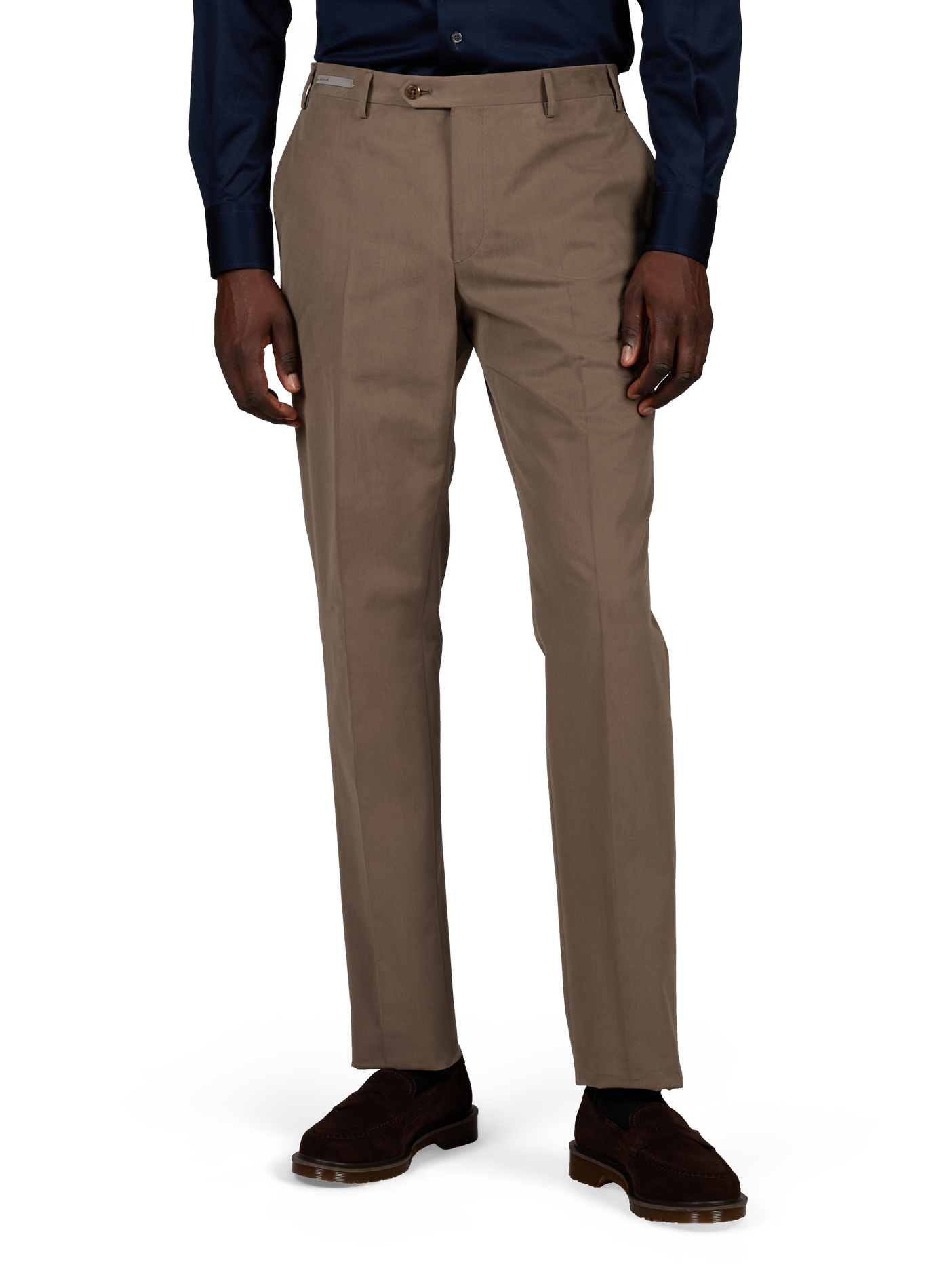 Pantalon droit en coton et cachemire CORNELIANI Vert
