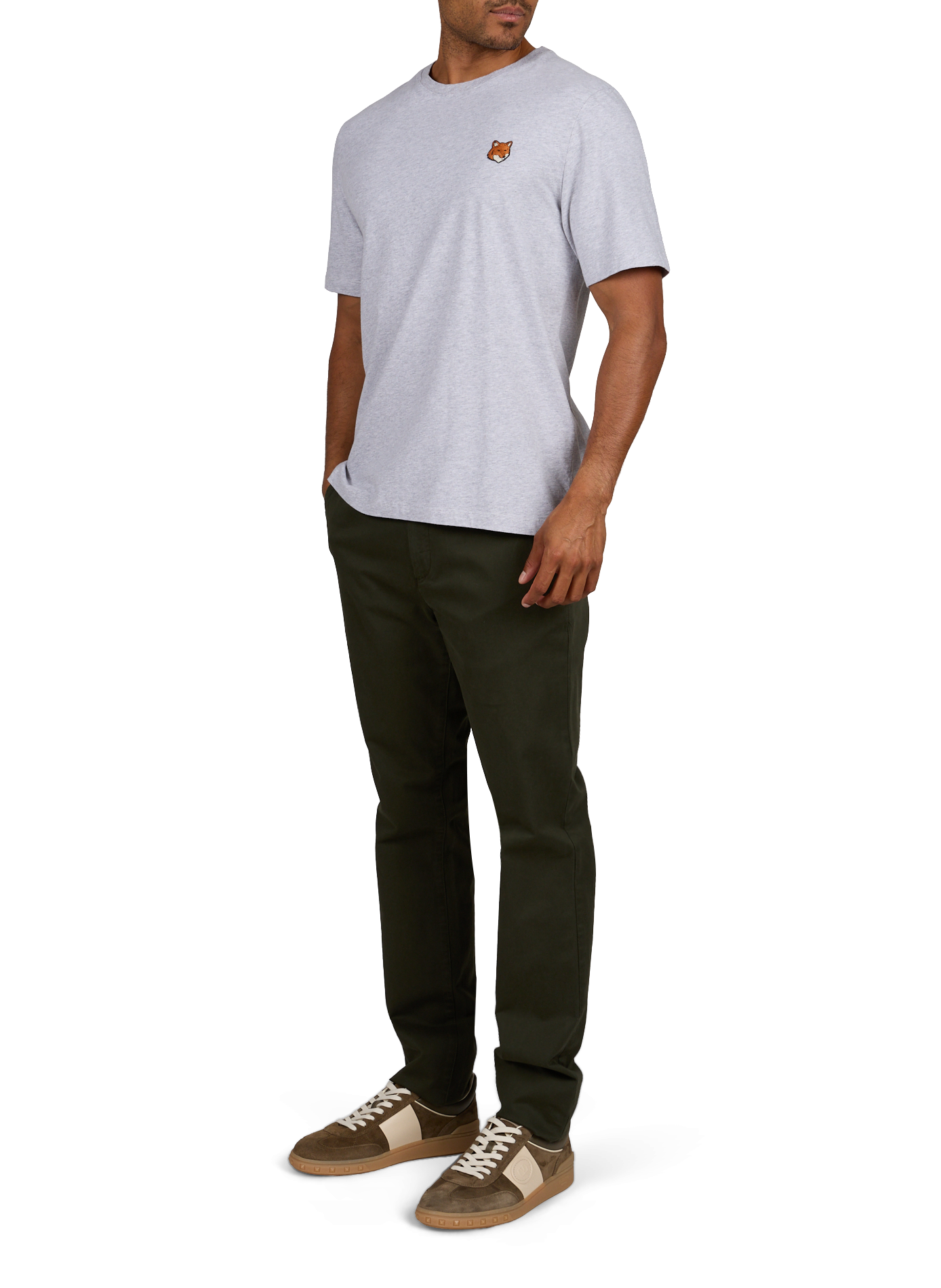 T-shirt FOX en coton bio MAISON KITSUNÉ Gris