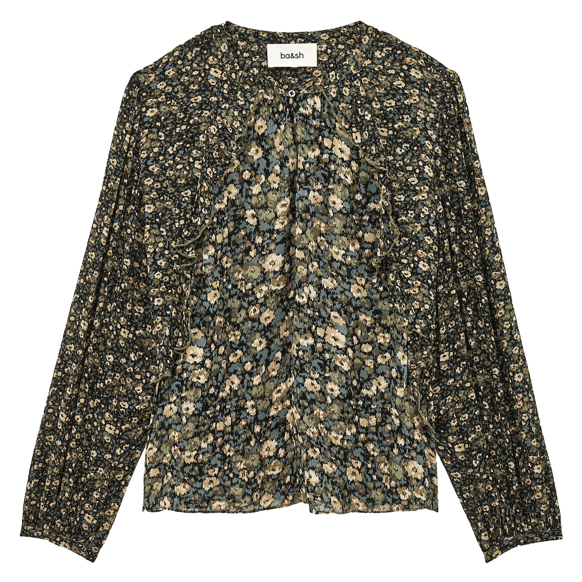 Ruime bedrukte blouse Kross BA&SH Kaki