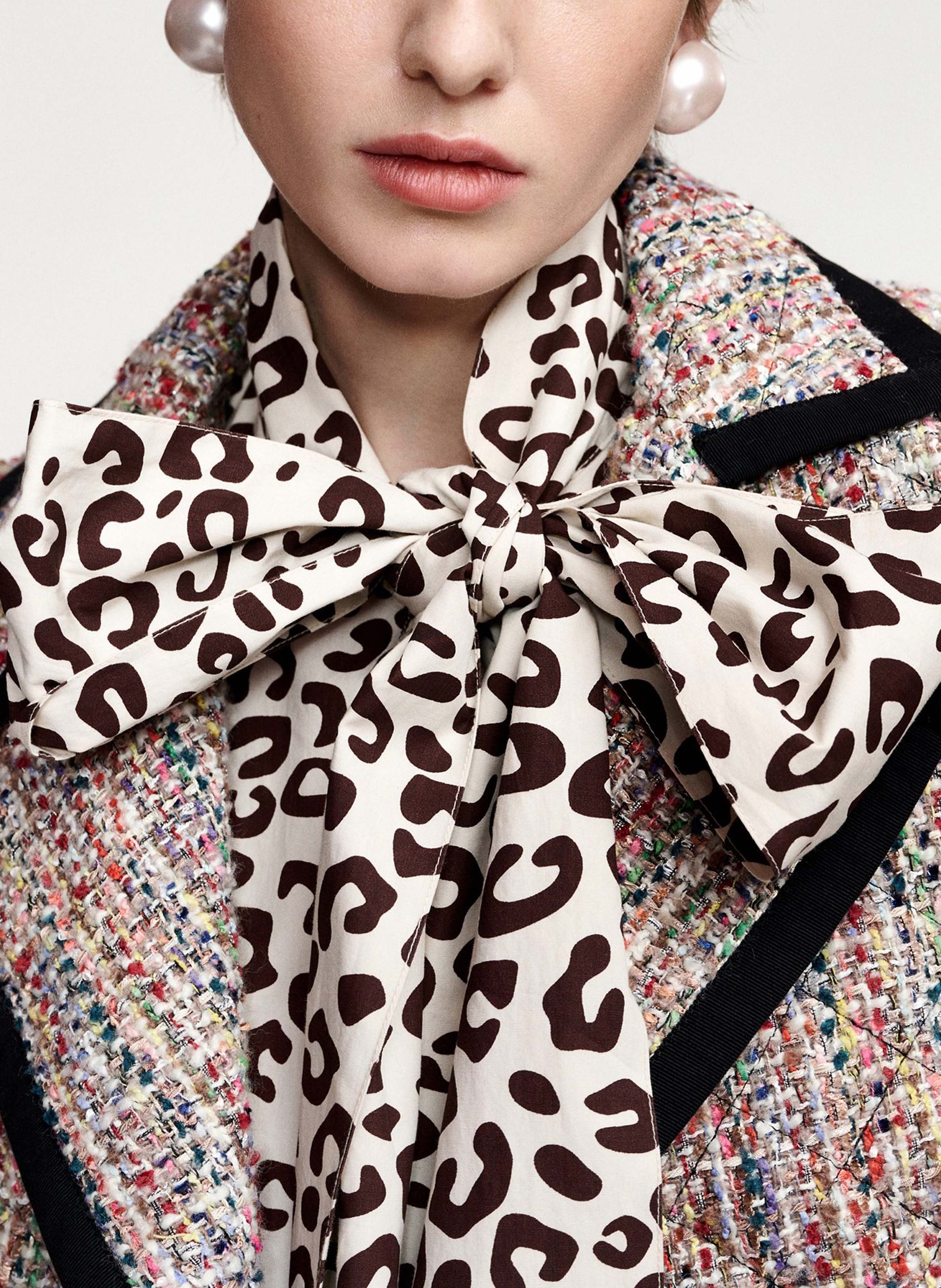 Veste droite col tailleur effet tweed kira1 ESSENTIEL ANTWERP Multicolore