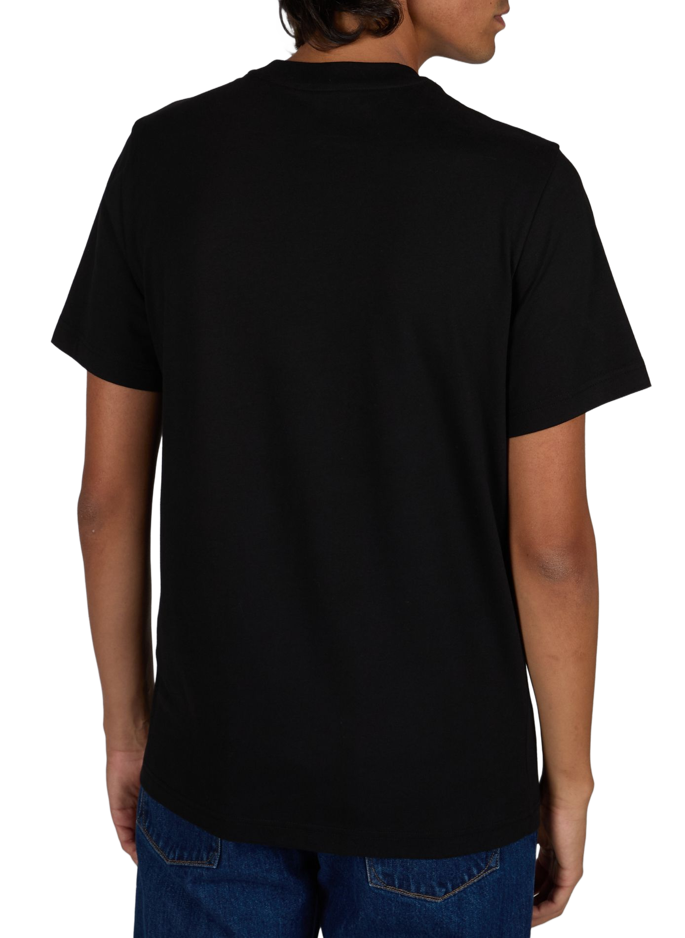 Gerades einfarbiges T-Shirt mit Rundhalsausschnitt MONCLER Schwarz