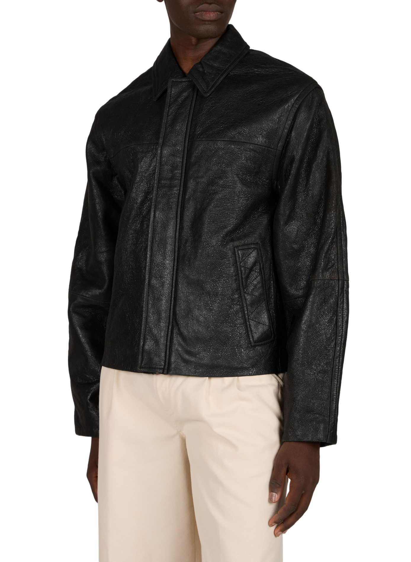 Straight lamb leather jacket MINIMUM Black