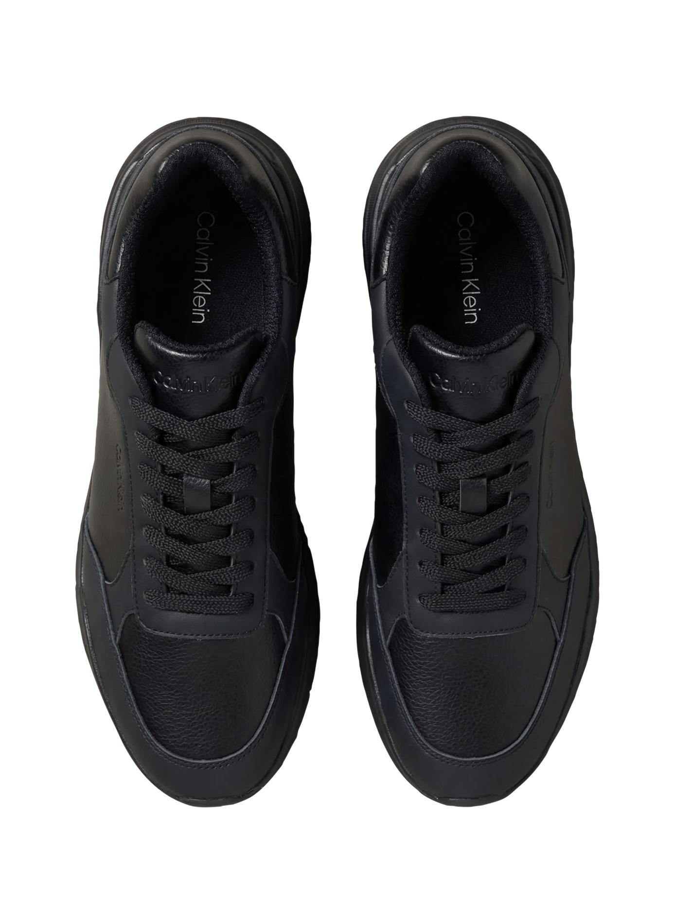 Baskets plates City Runner en cuir CALVIN KLEIN Schwarz