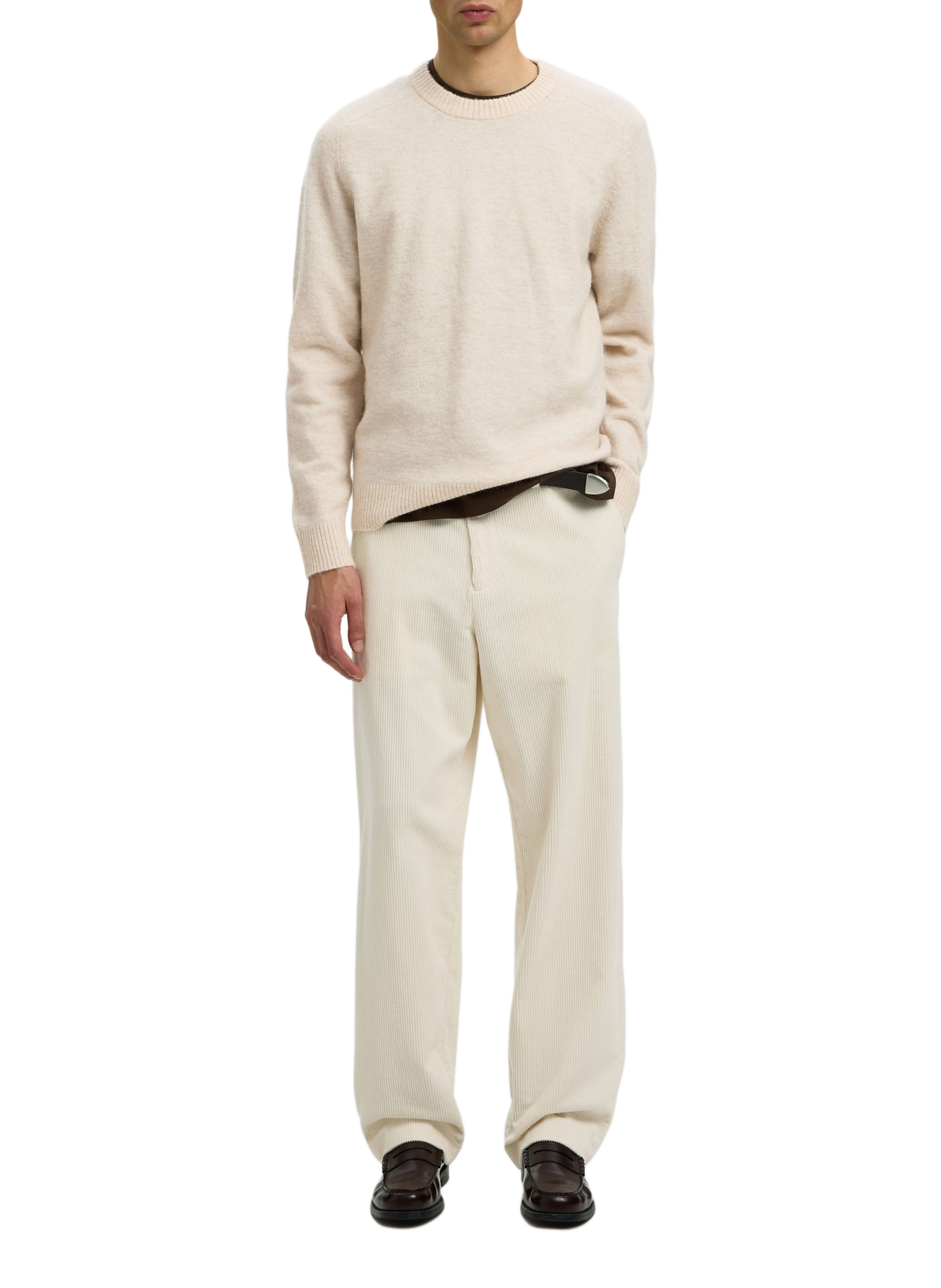 Cotton-blend jumper SELECTED Beige