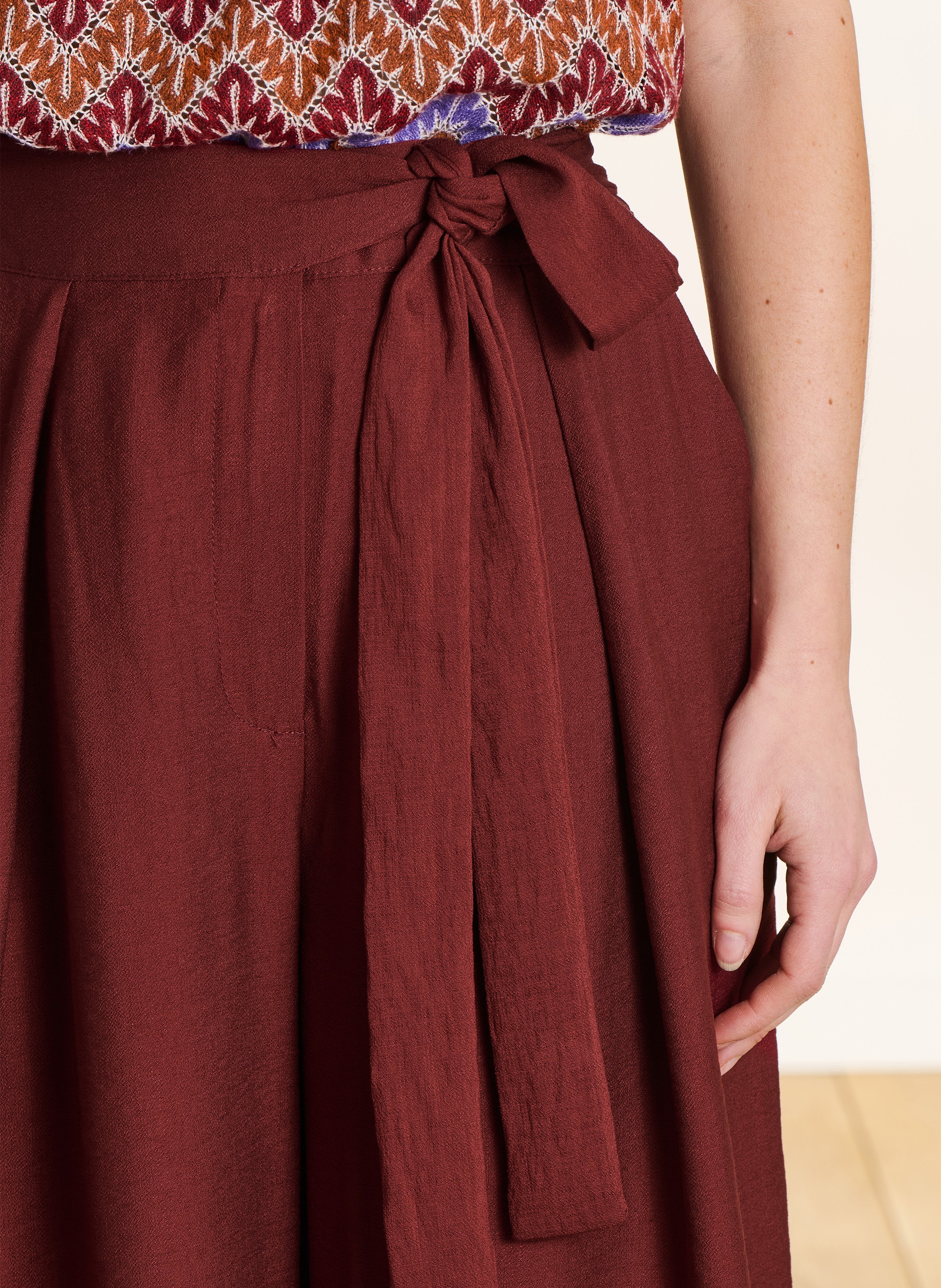 Wijde hoge taille broek met wijde pijpen LA FEE MARABOUTEE Bruin