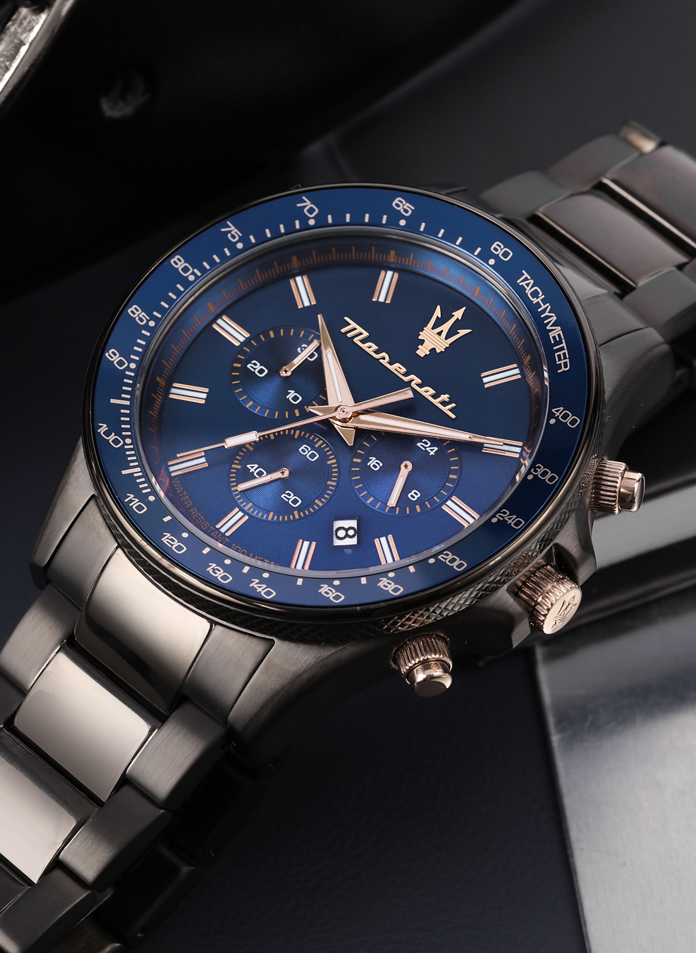 Montre quartz en acier inoxydable MASERATI Bleu