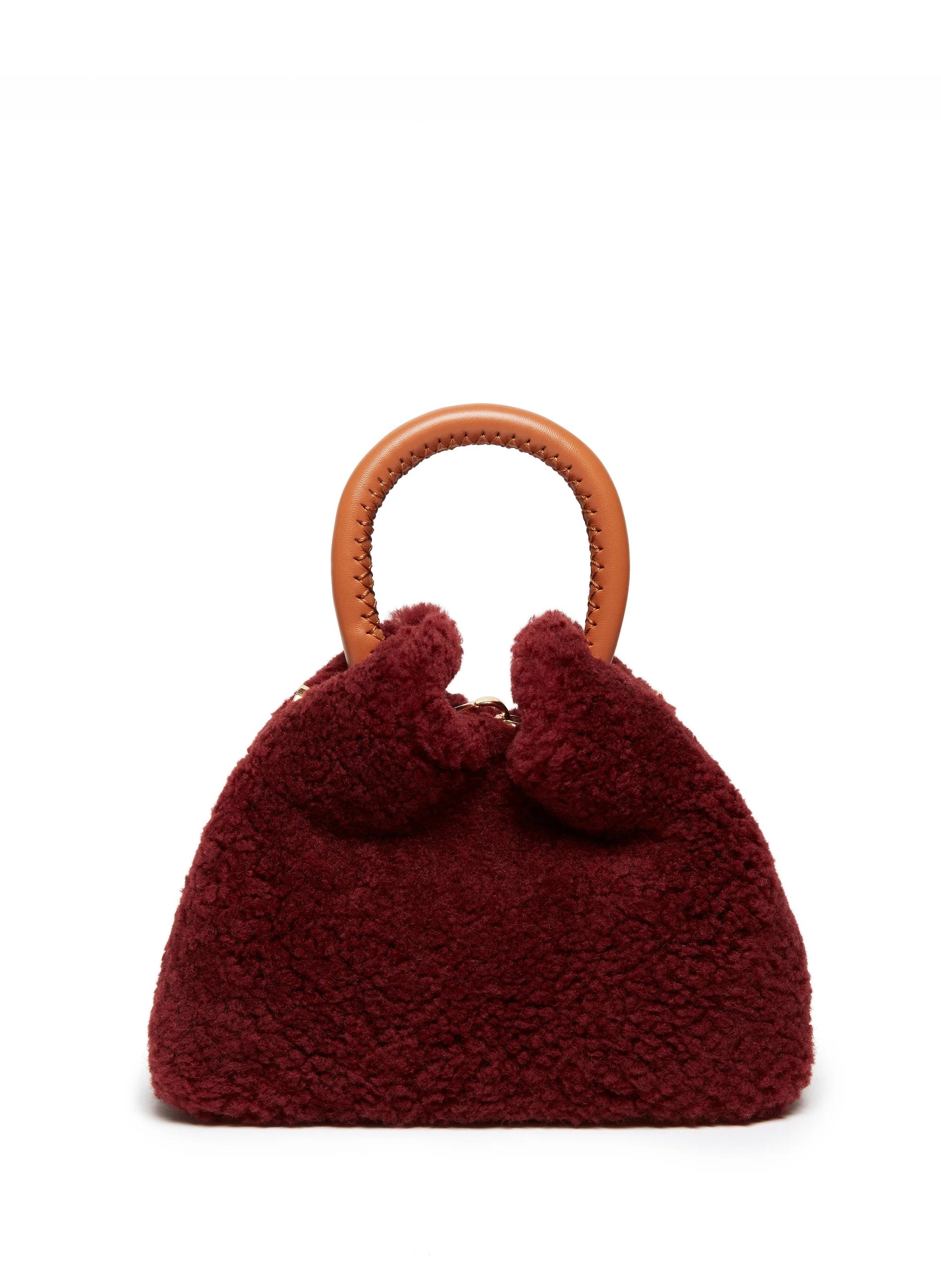 Sac à main baozi en shearling ELLEME Rouge