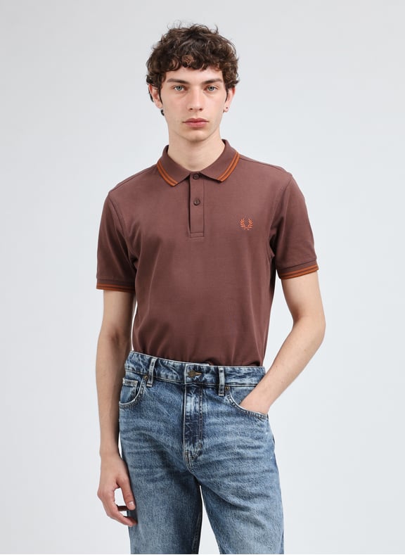 Cotton pique polo shirt Brown by FRED PERRY FRED PERRY Cotton pique polo shirt Brown