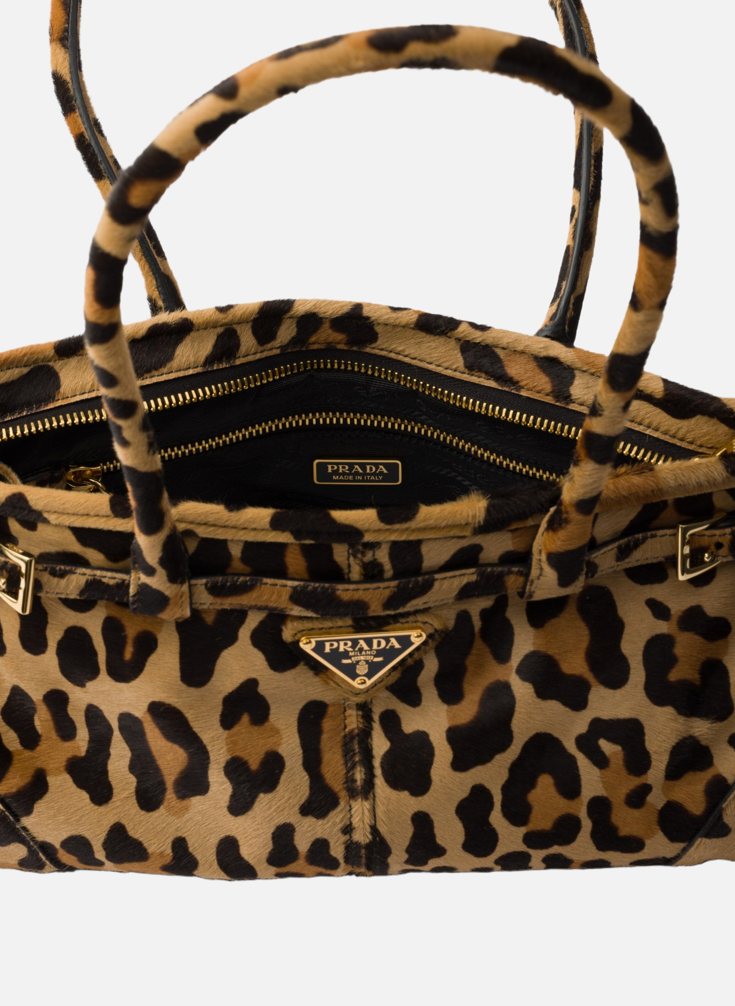 Sac à main prada bonnie en cuir imprimé PRADA Beige