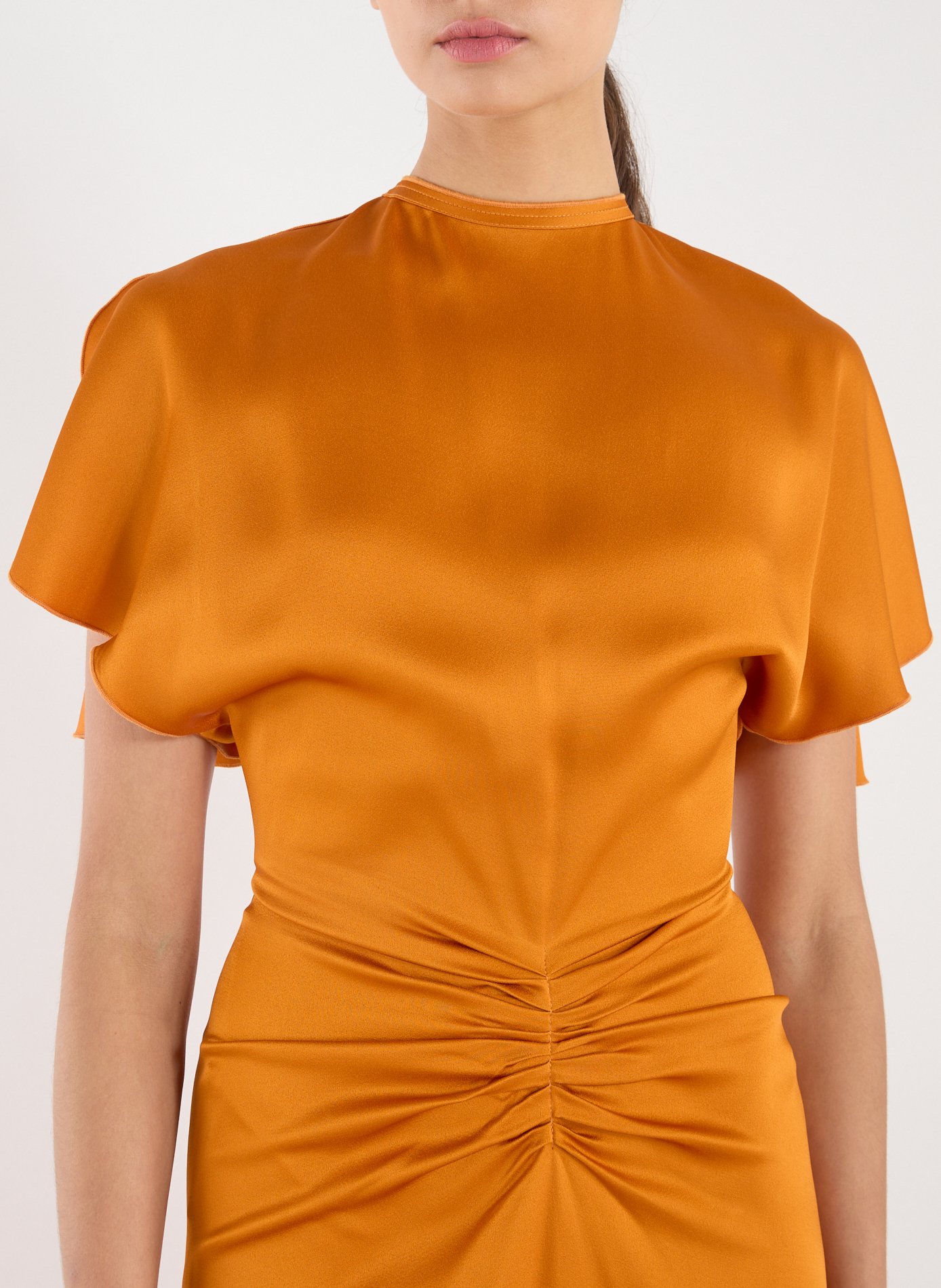 Long crepe dress VICTORIA BECKHAM Orange