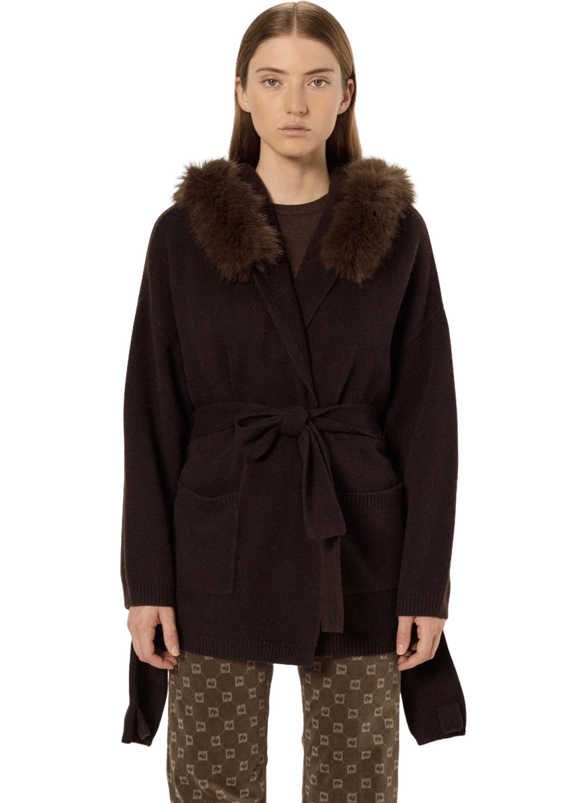 Gilet en cachemire à capuche - elo GERARD DAREL Marron