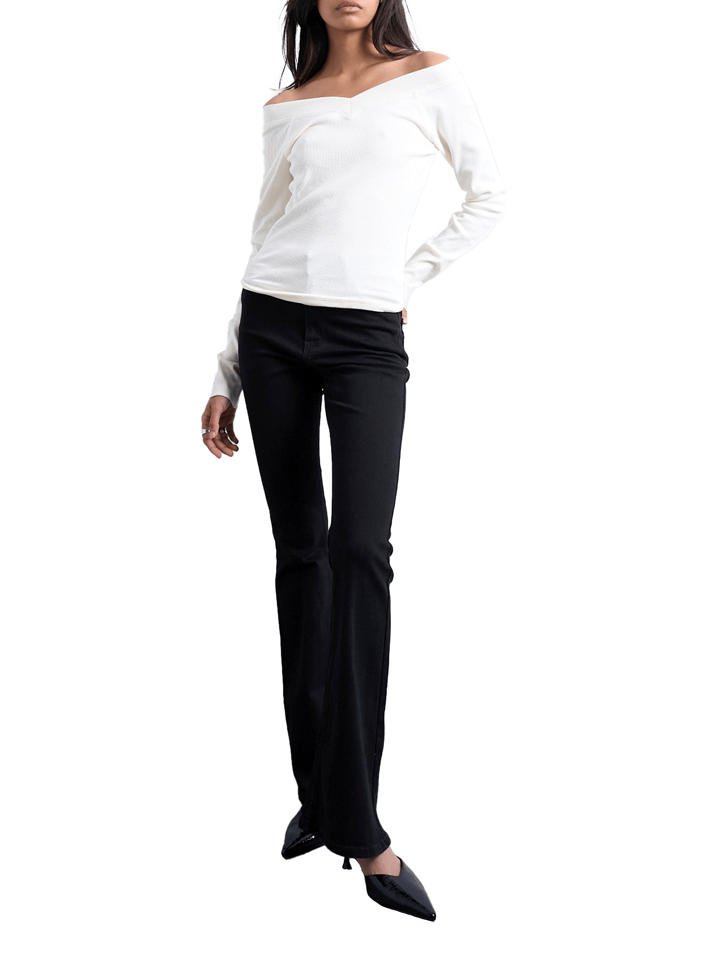 Jean bootcut en coton mélangé TOPSHOP Bleu