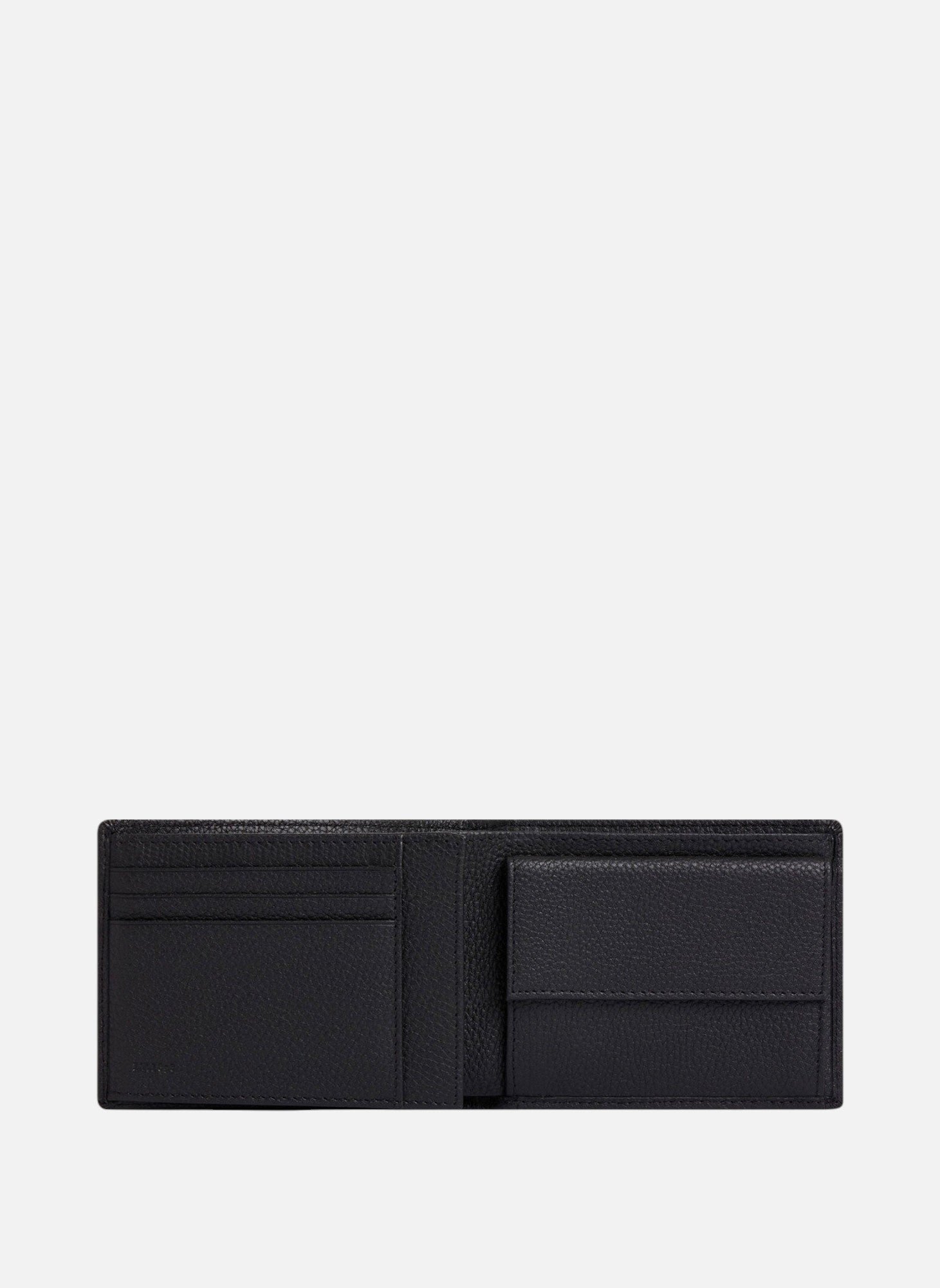 Portefeuille à rabat 2 volets charles en cuir grainé LE TANNEUR Noir