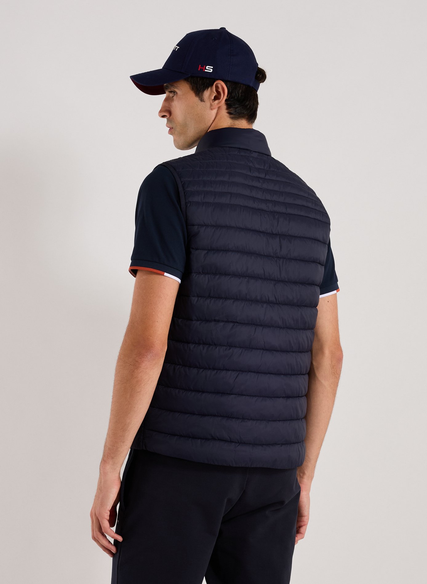 Quilted sleeveless lightweight puffer jacket HACKETT Blue