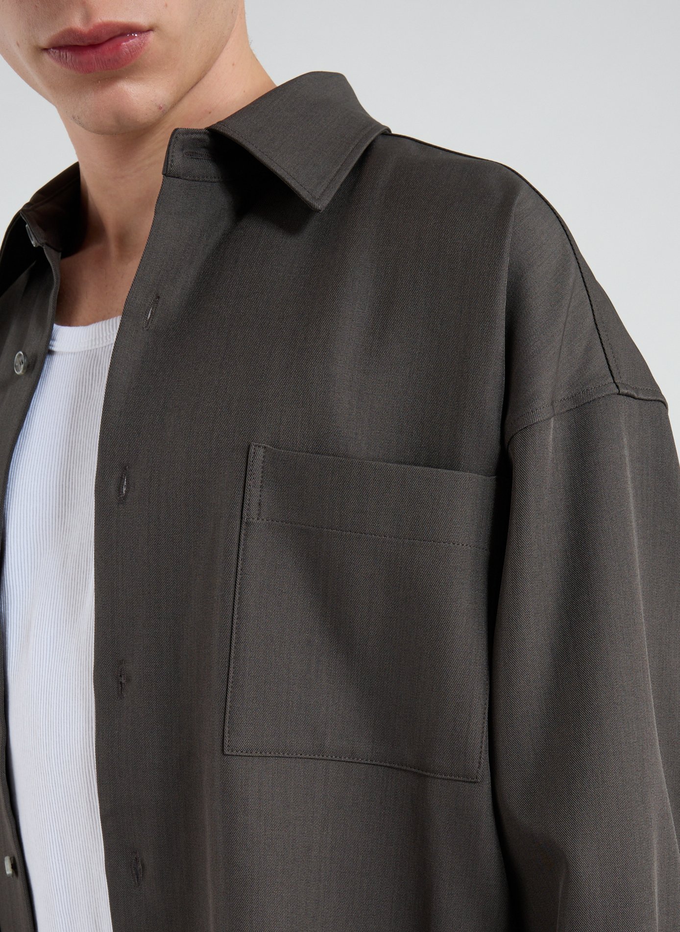 Oversized shirt with classic collar MERELY MADE Grey