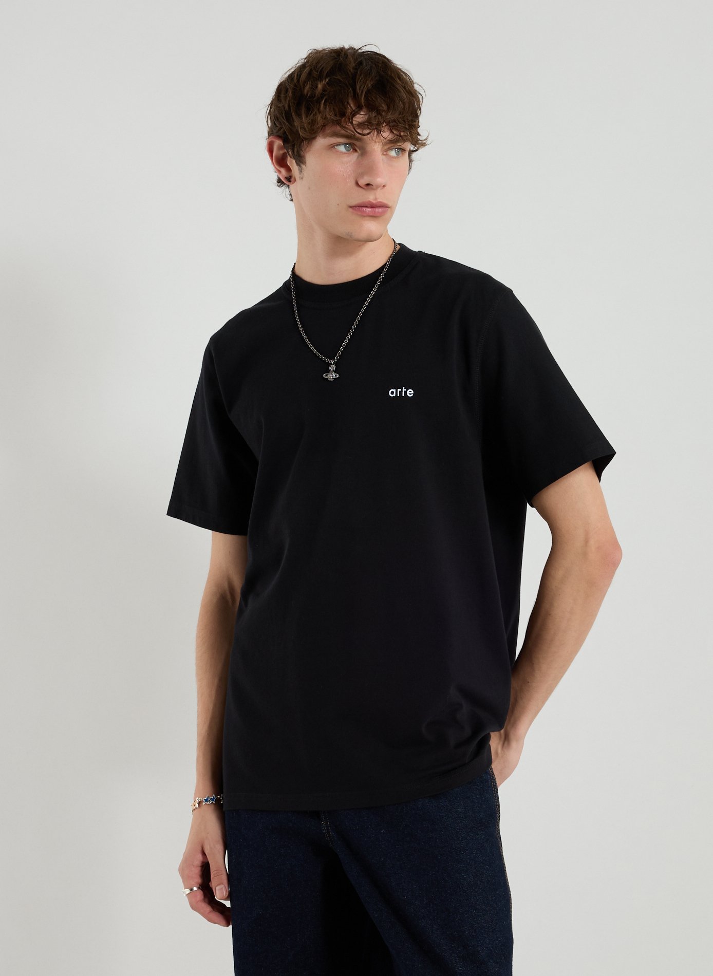ARTE ANTWERP T-shirt col rond en coton Noir