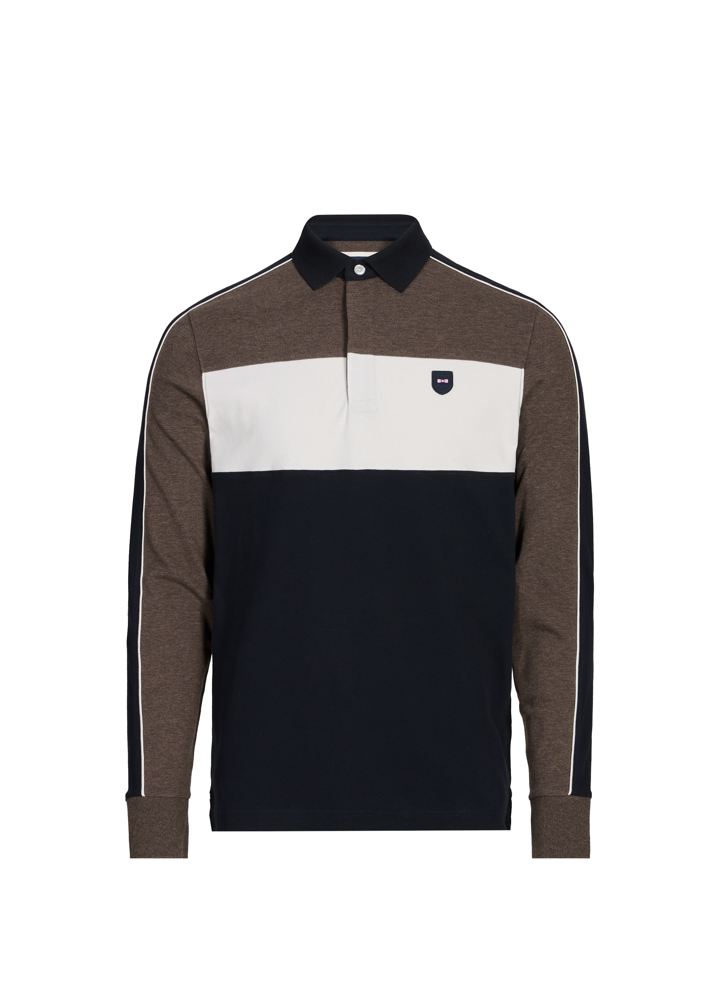 Long-sleeved polo shirt with logo EDEN PARK Brown