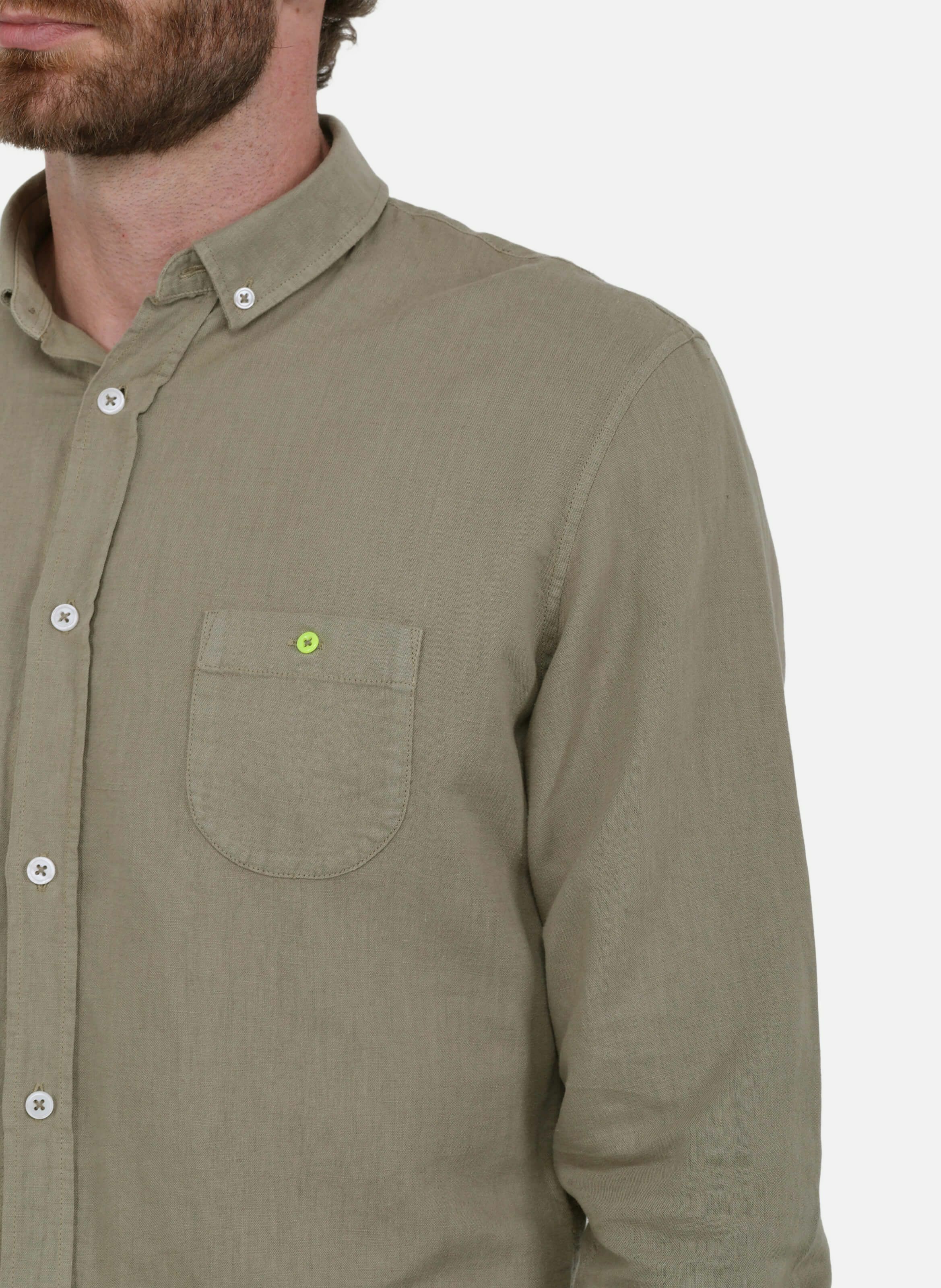 Chemise  en coton et lin GILI'S Vert